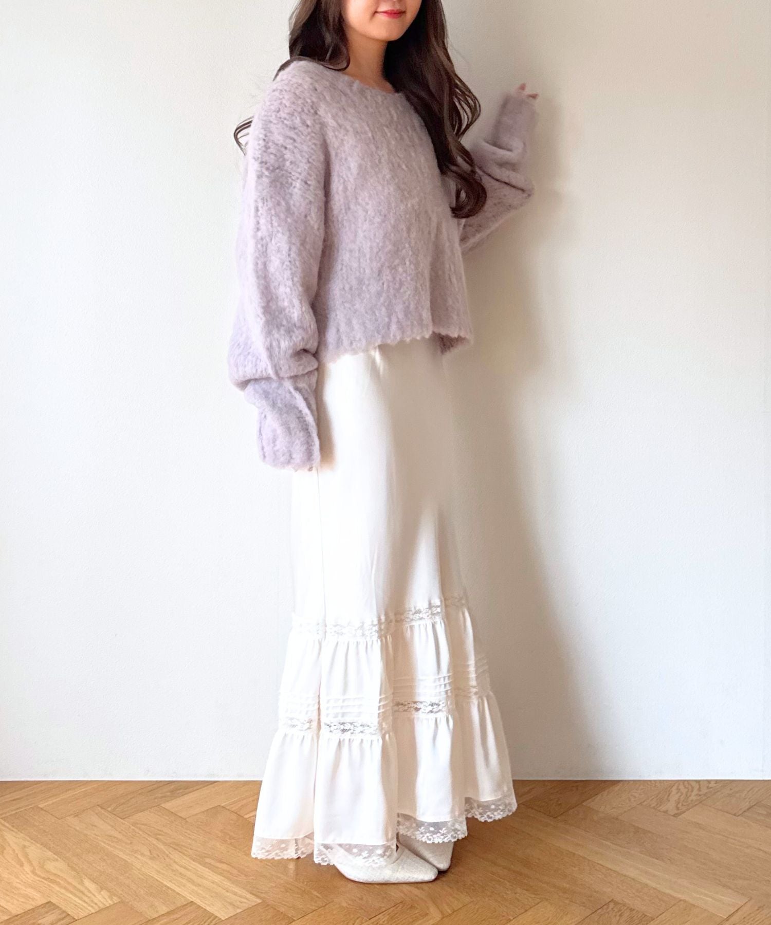 【予約】Alpaca ブラッシュドニットプルオーバー