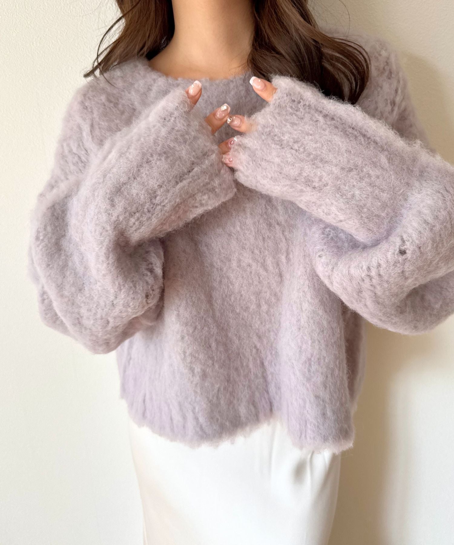 【予約】Alpaca ブラッシュドニットプルオーバー