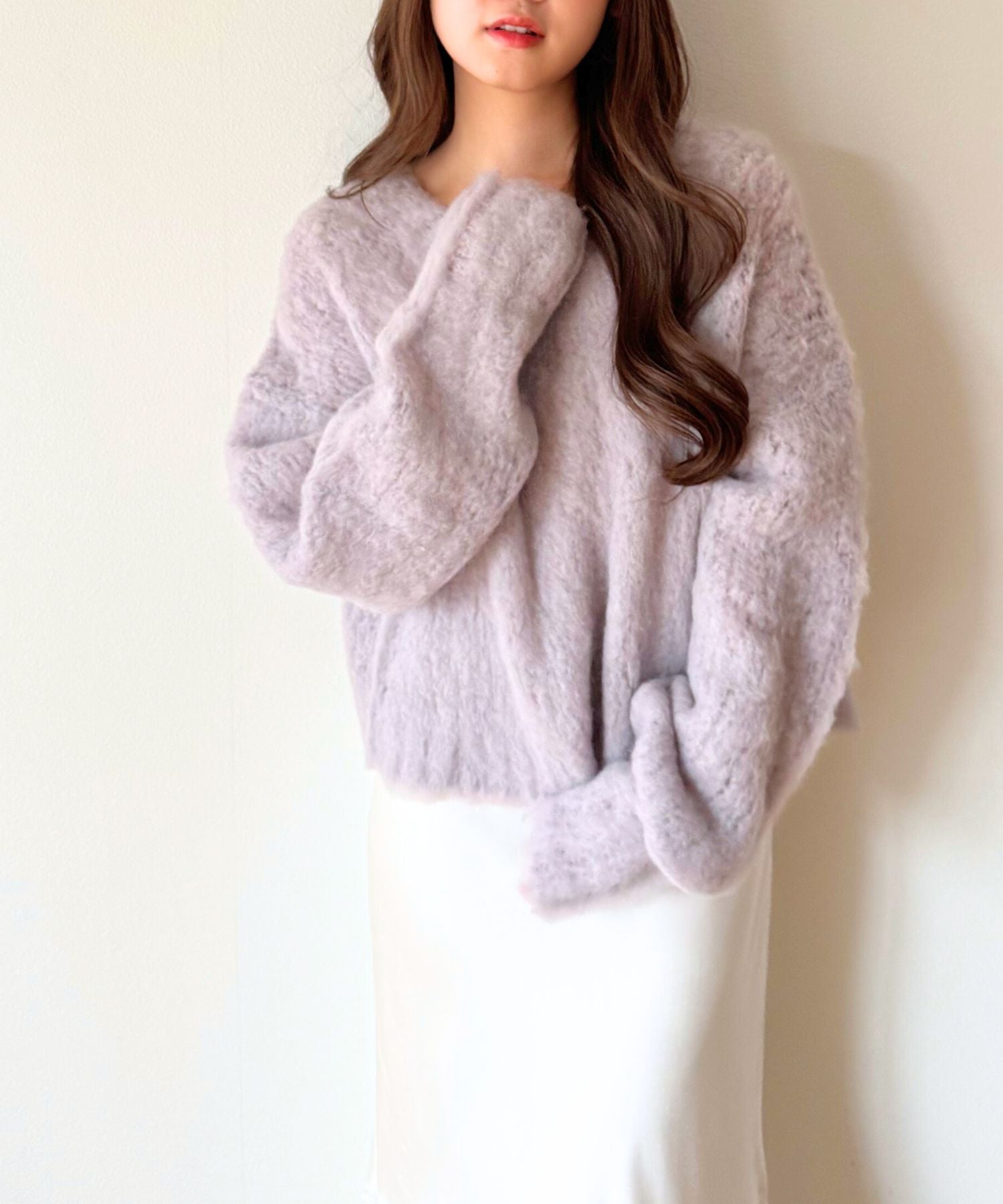 【予約】Alpaca ブラッシュドニットプルオーバー
