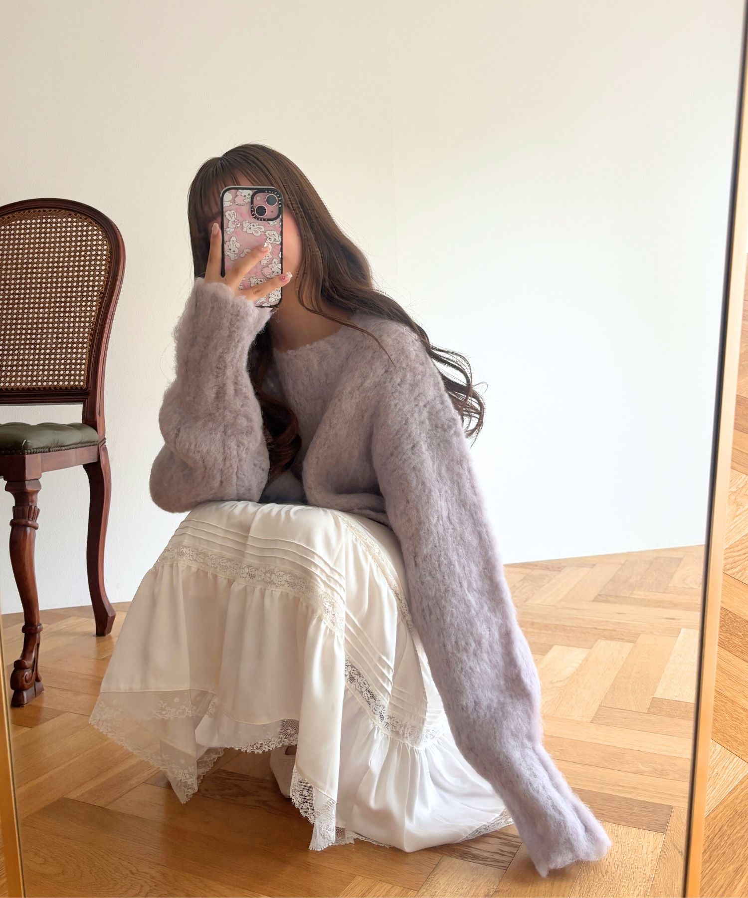 【予約】Alpaca ブラッシュドニットプルオーバー