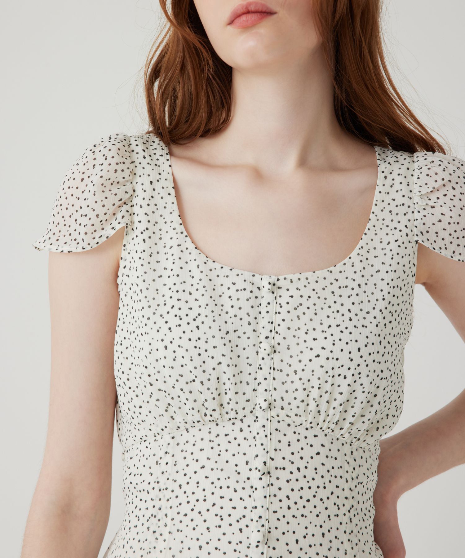 シフォンドットロングワンピース