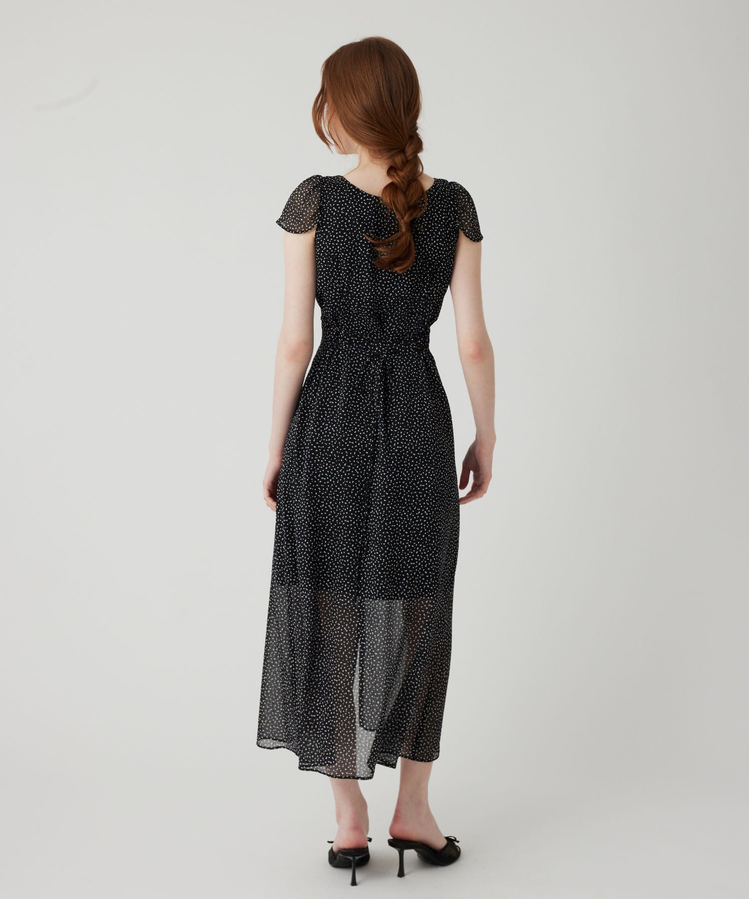 シフォンドットロングワンピース