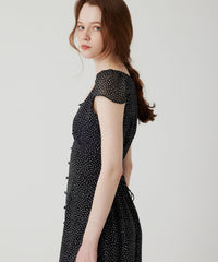 シフォンドットロングワンピース