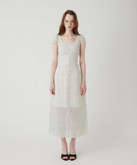 シフォンドットロングワンピース