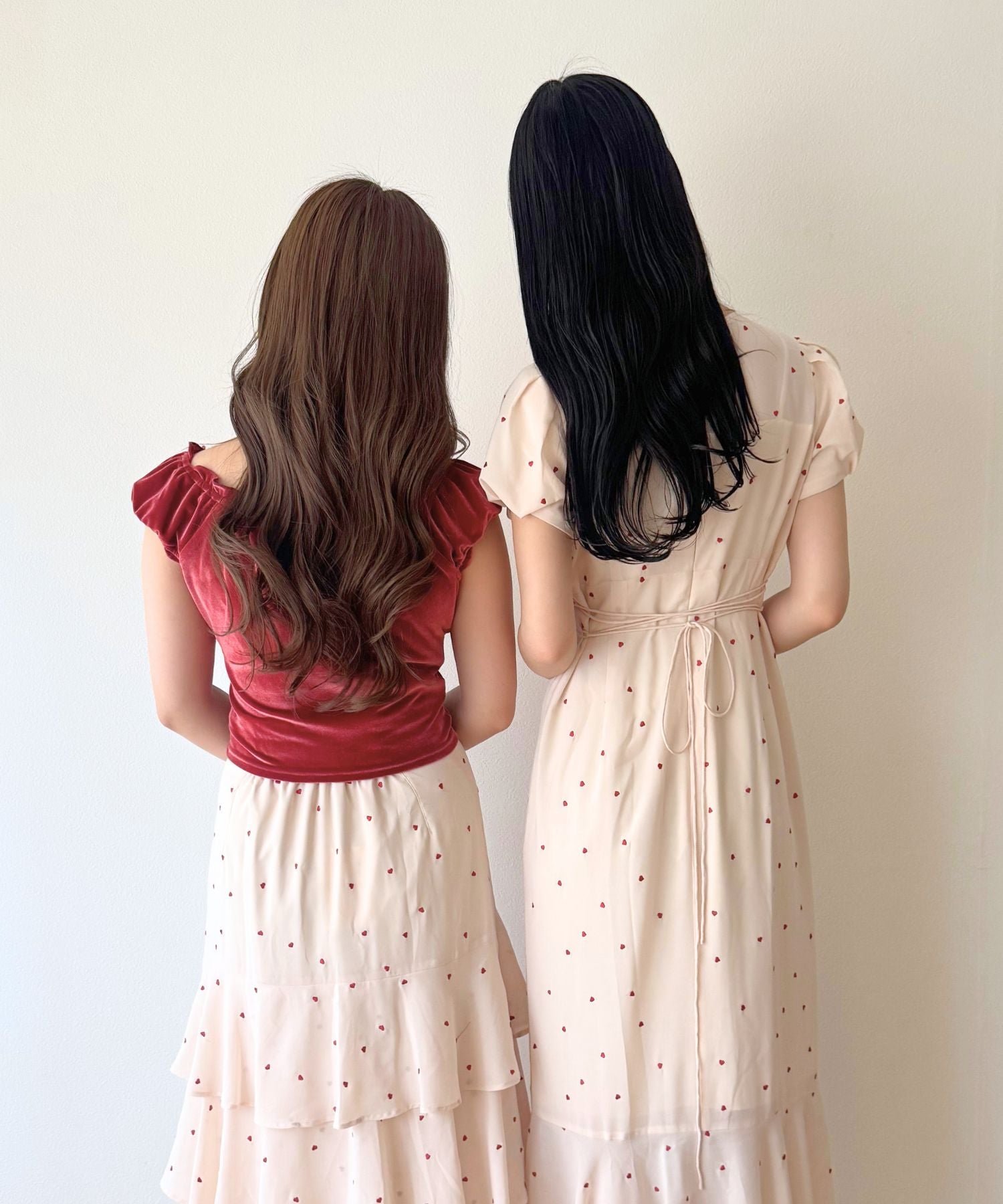 シフォンハート刺繍スカート