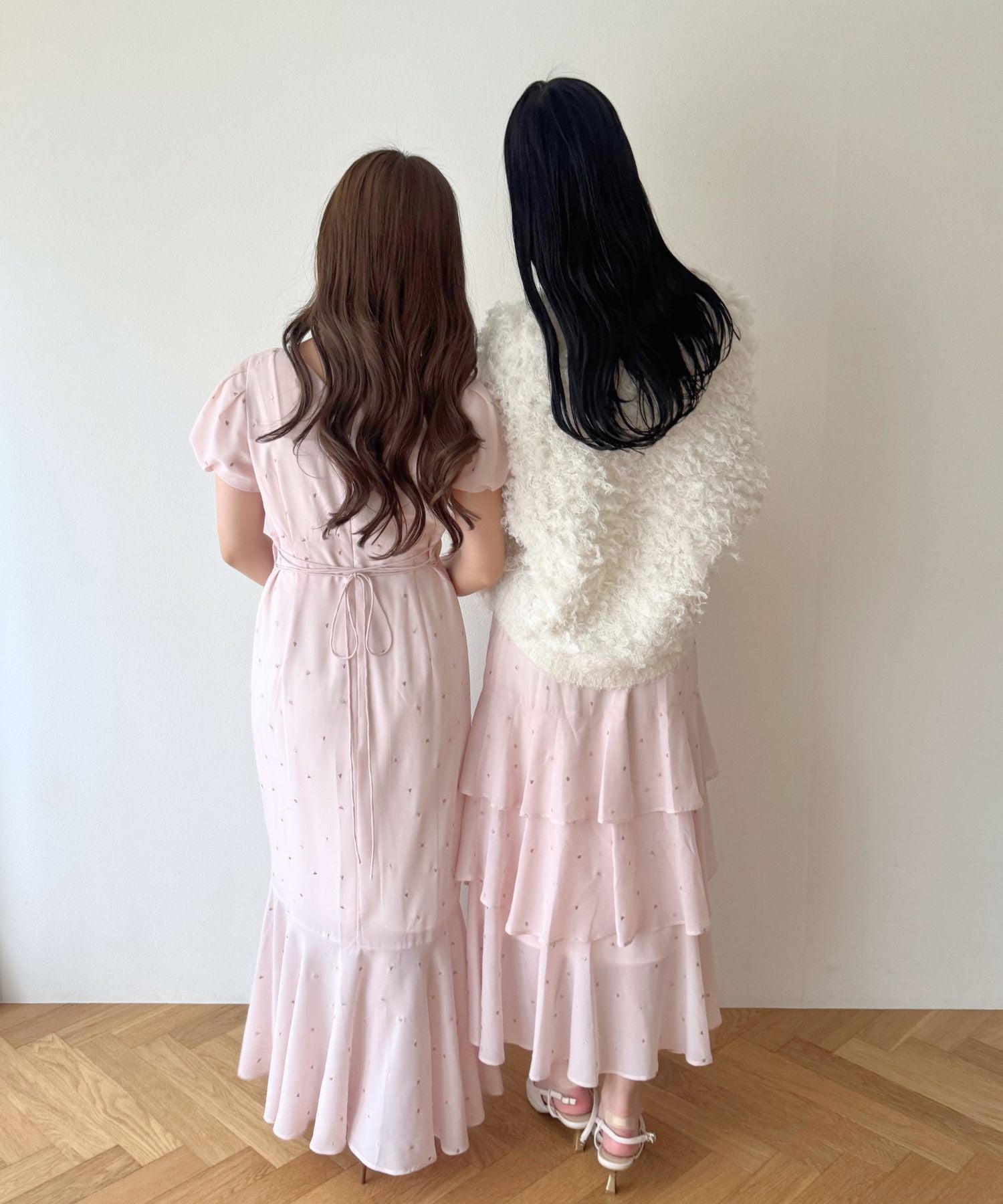 シフォンハート刺繍スカート