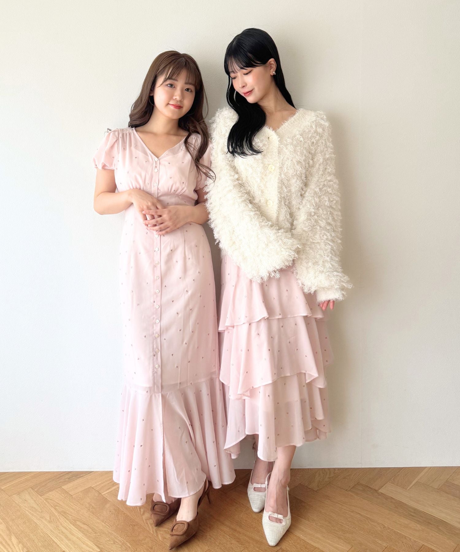 シフォンハート刺繍スカート