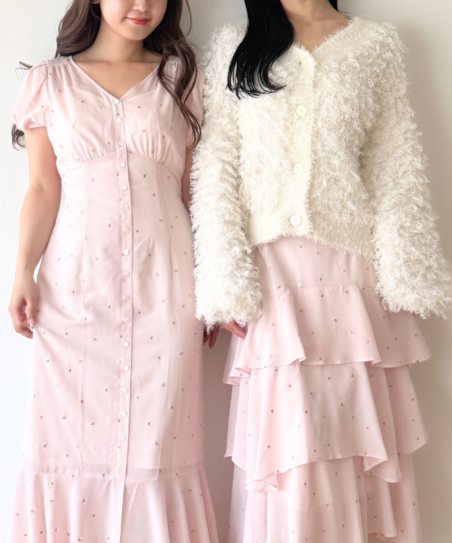 シフォンハート刺繍スカート
