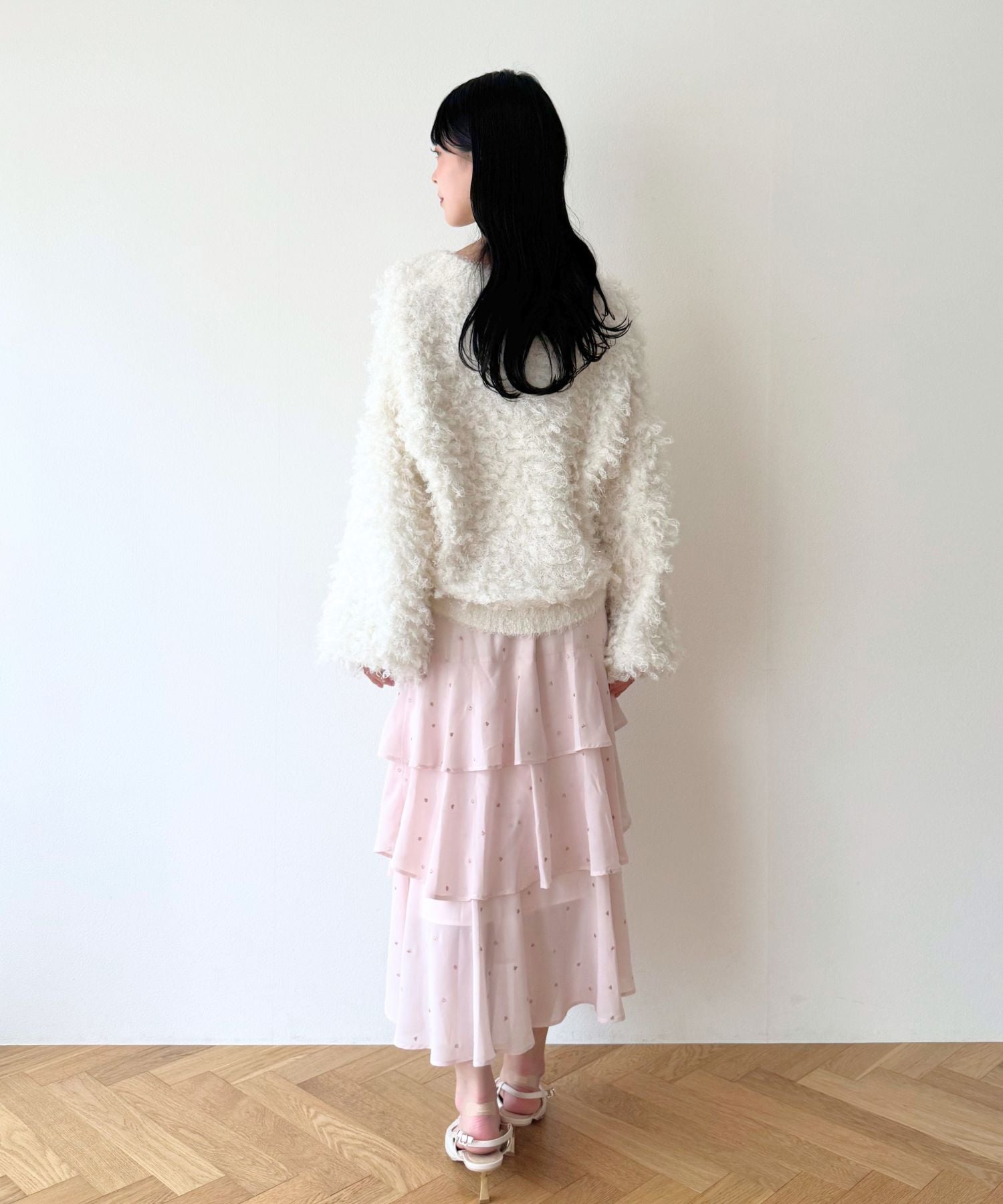 シフォンハート刺繍スカート