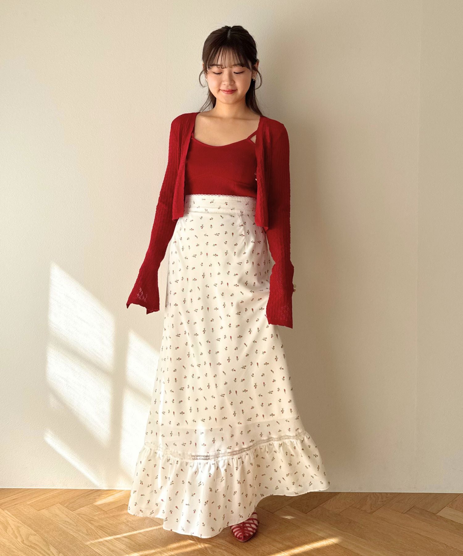 ミニフラワーレーススカート