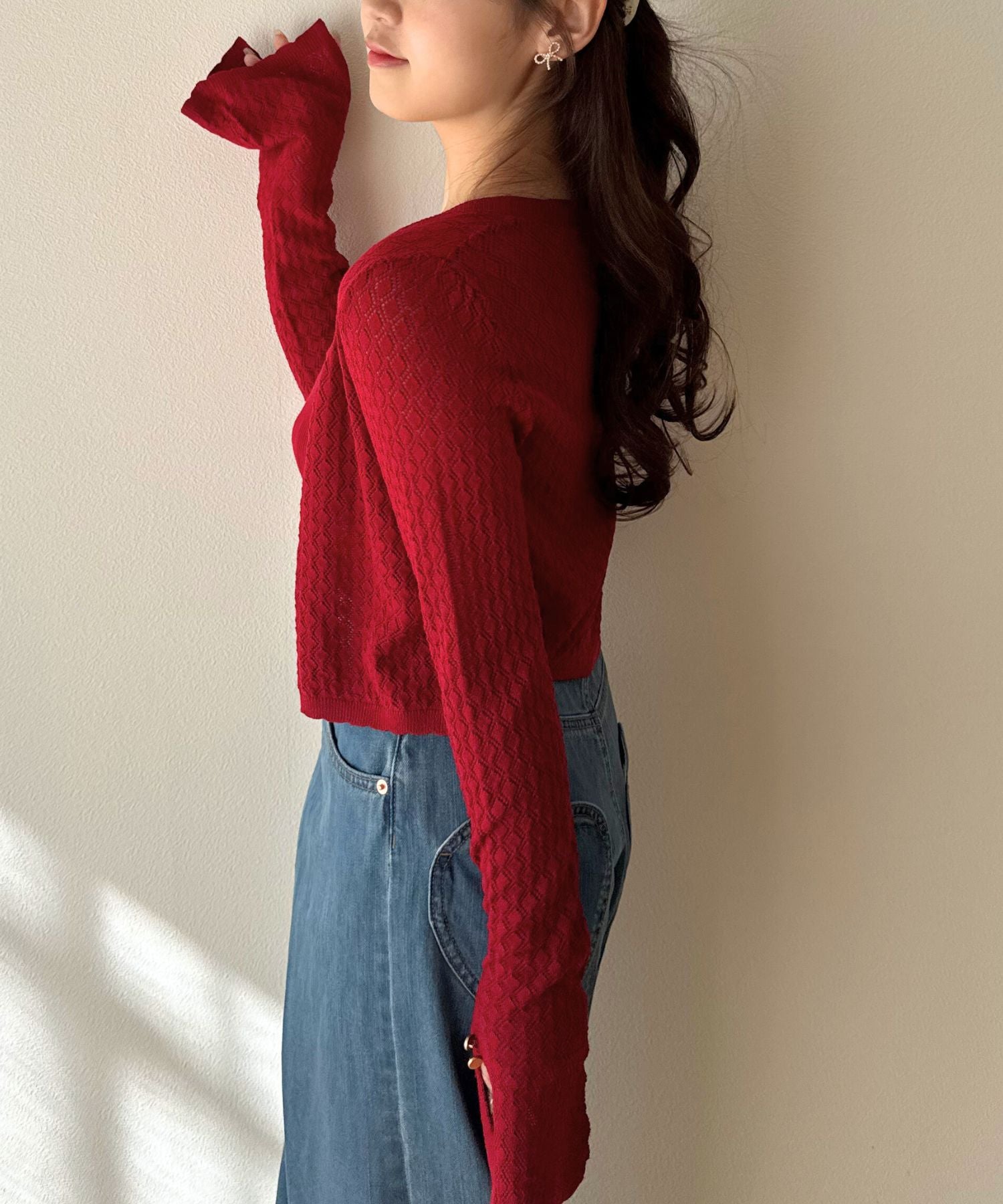 キャミセットアイレットカーディガン