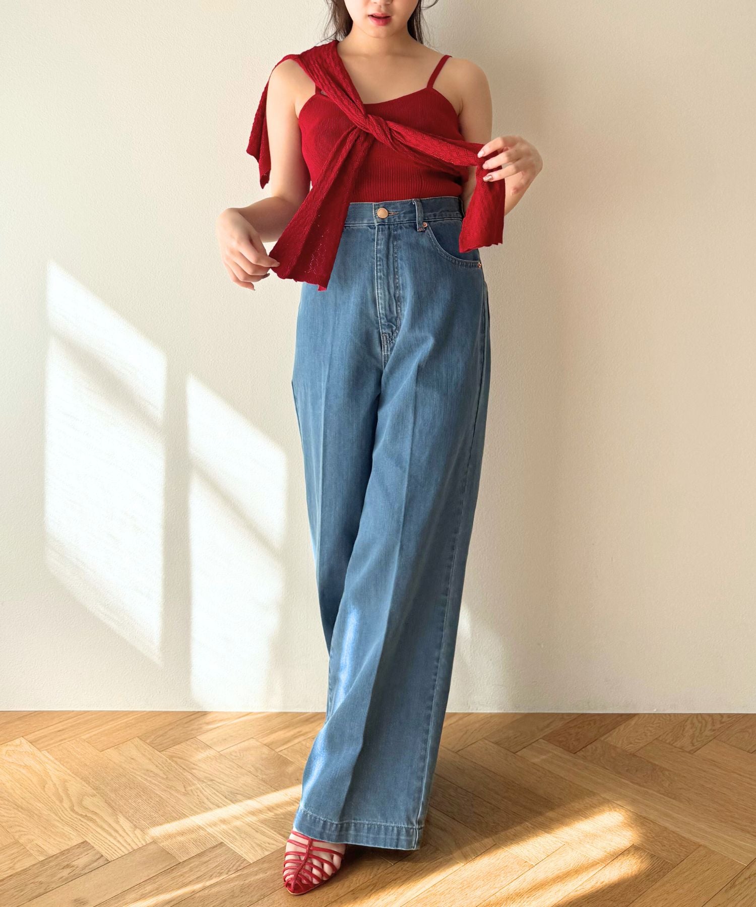 キャミセットアイレットカーディガン