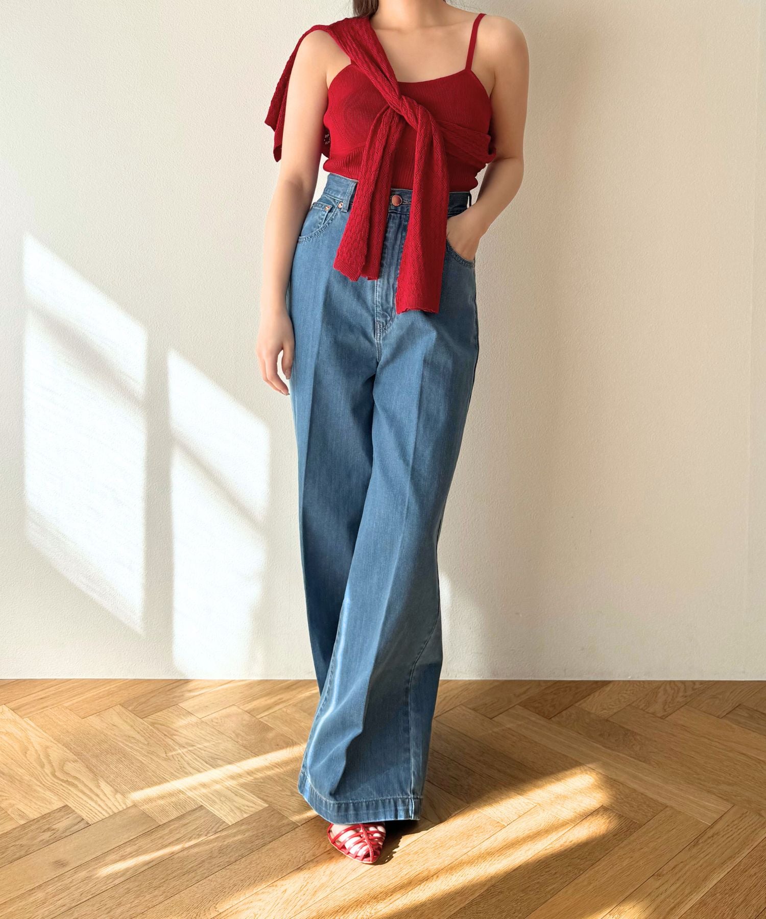 キャミセットアイレットカーディガン