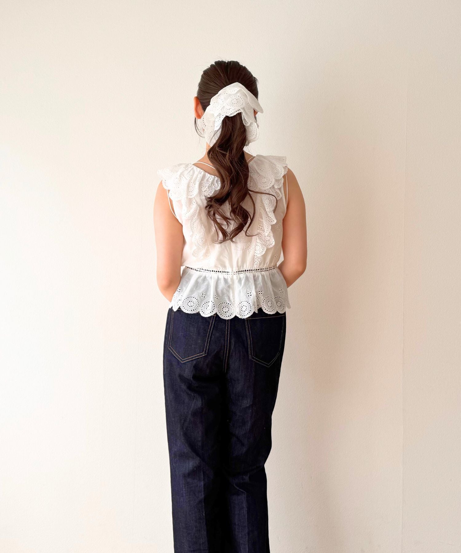 コットンボイルフラワーブラウス