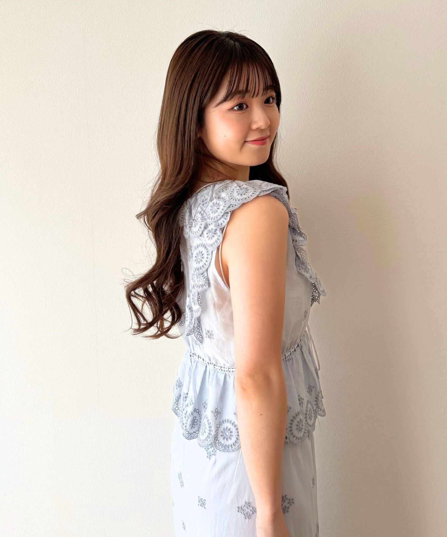 コットンボイルフラワーブラウス