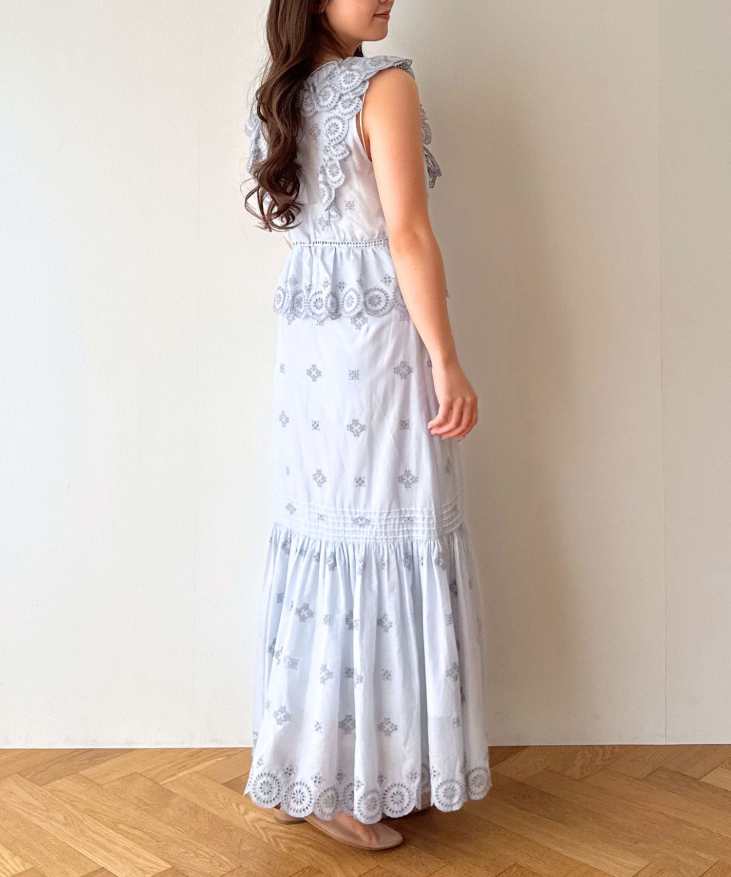 コットンボイルフラワーブラウス