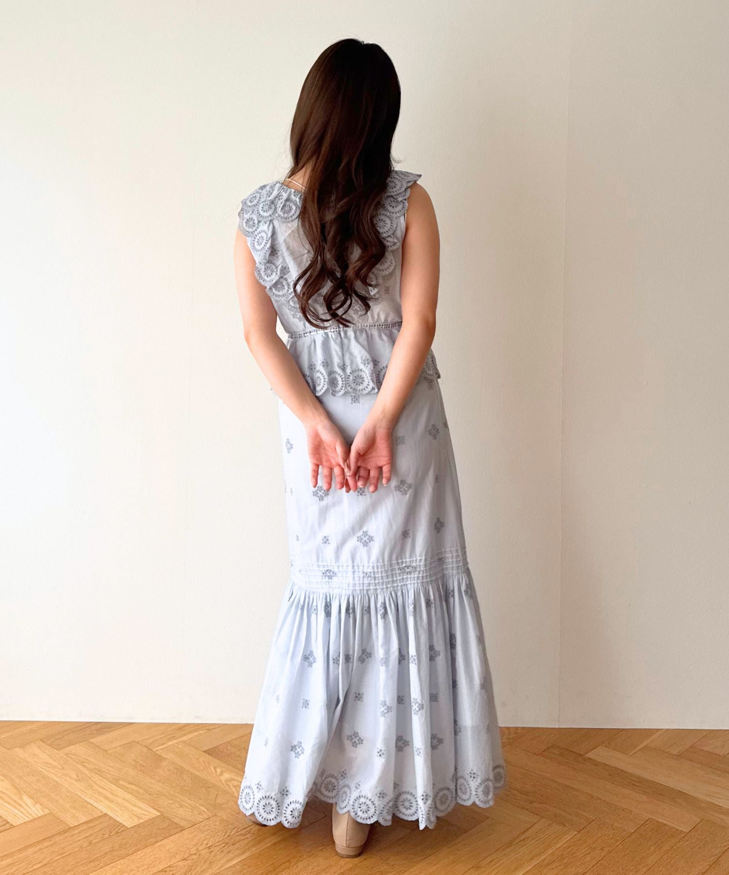 コットンボイルフラワーブラウス