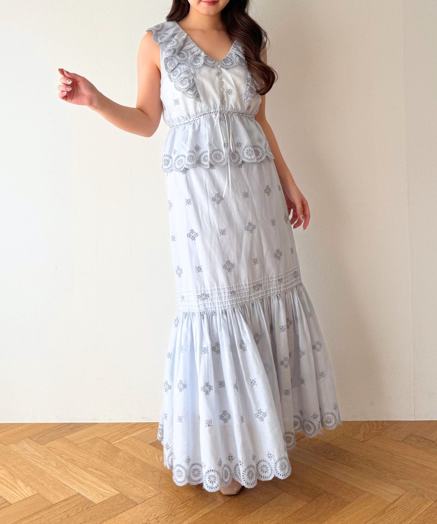 コットンボイルフラワースカート