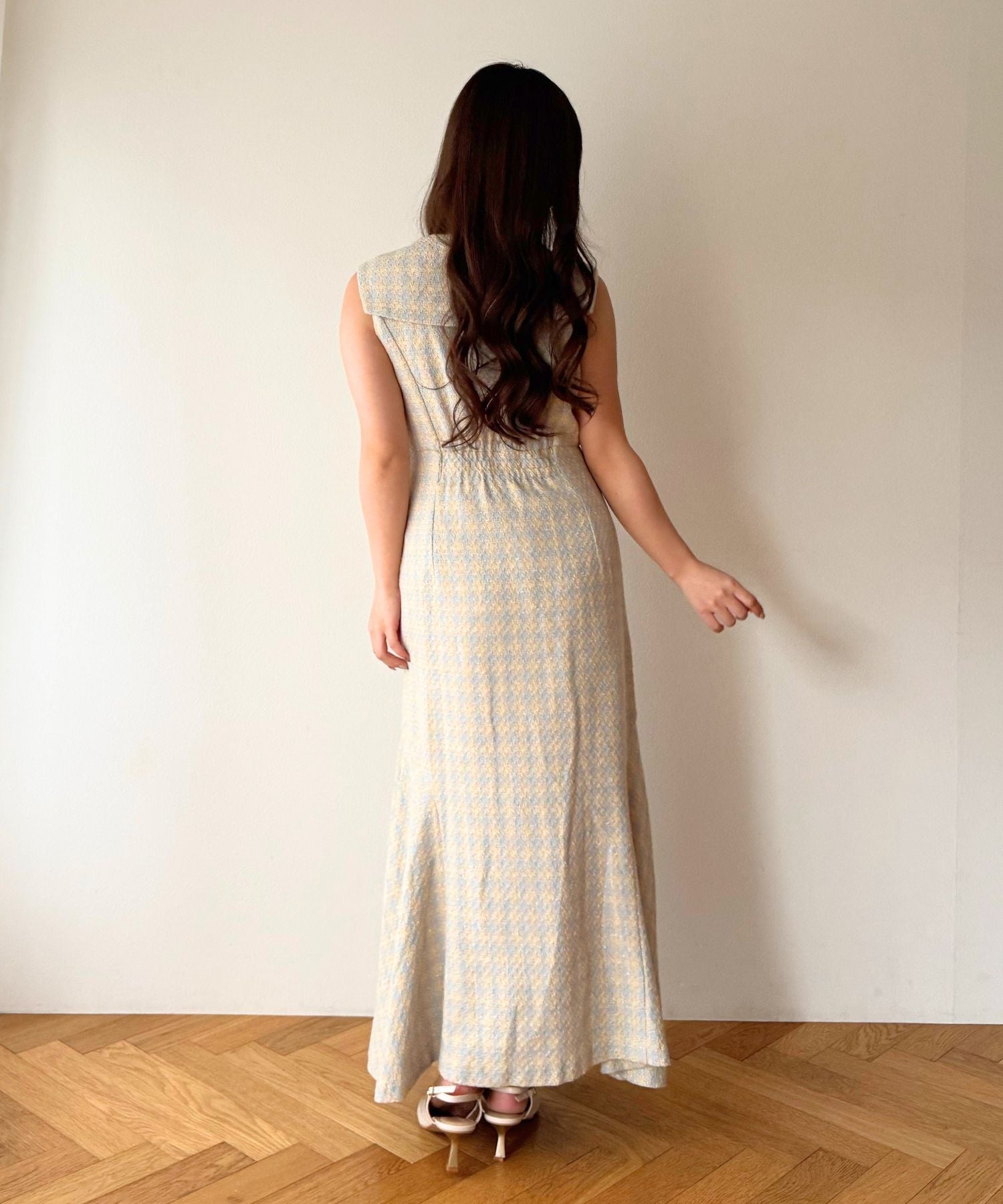 ドビーチェックセーラーカラーワンピース