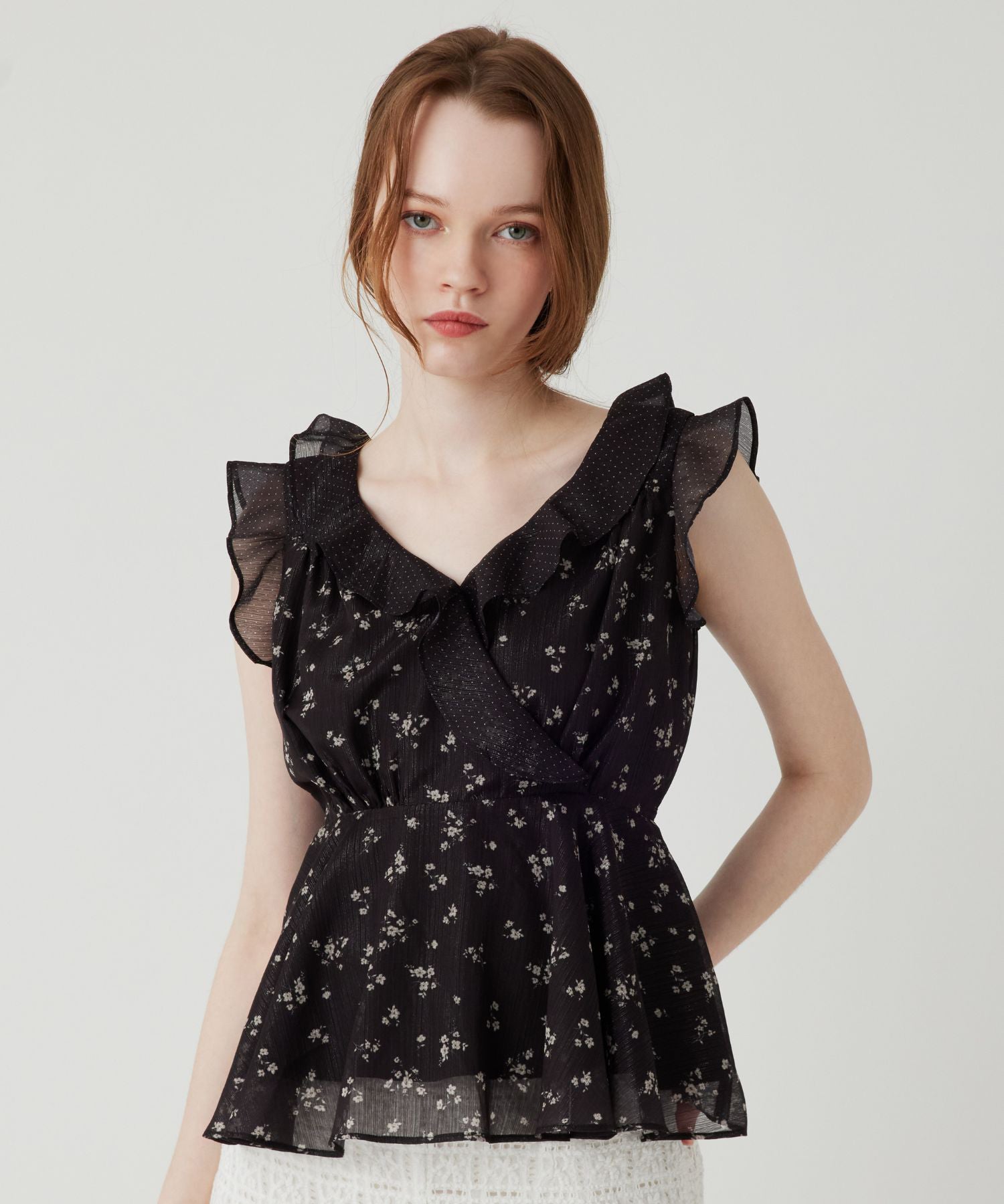 ドットフルールMIXブラウス