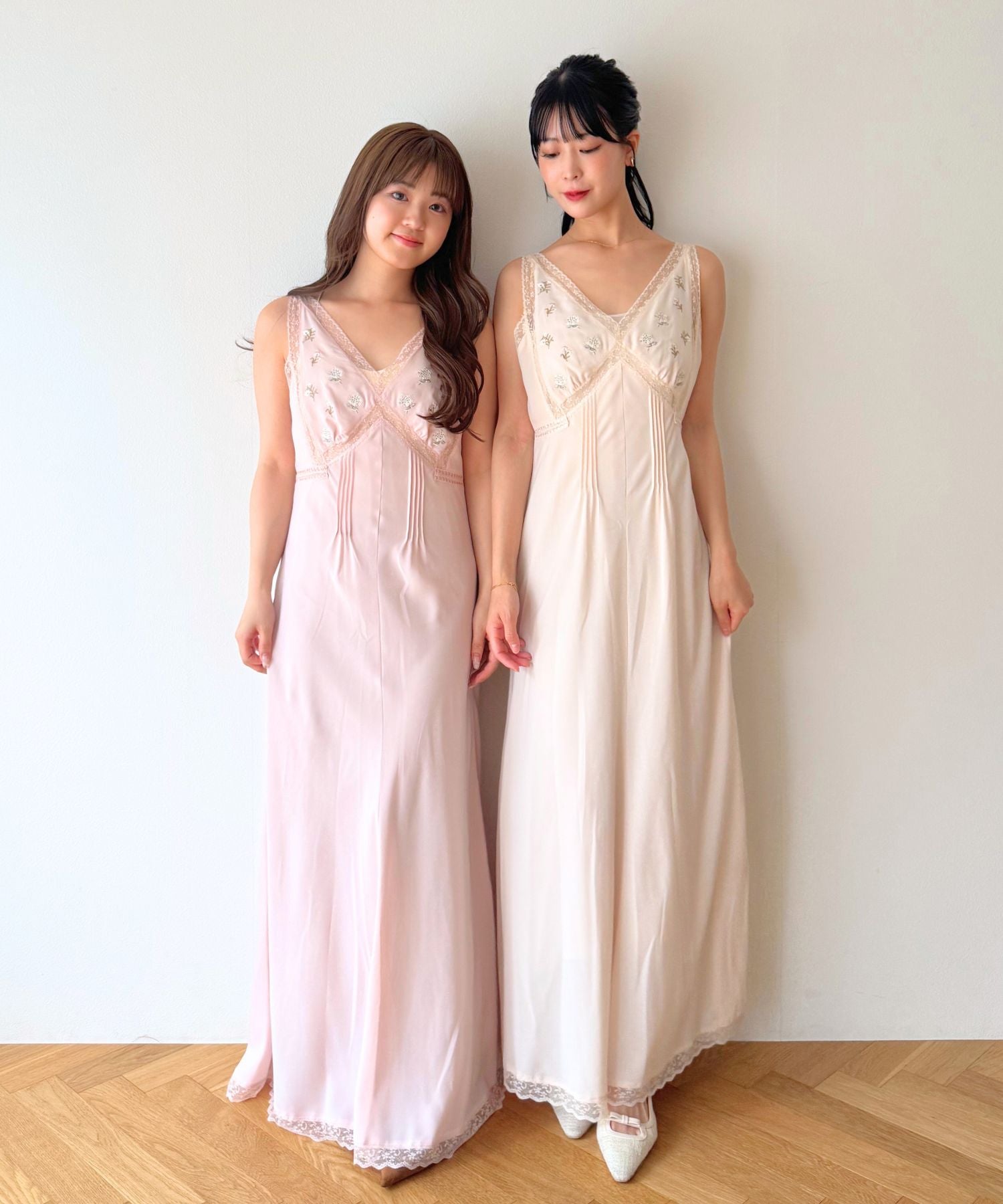 フルール刺繍レースmixドレス