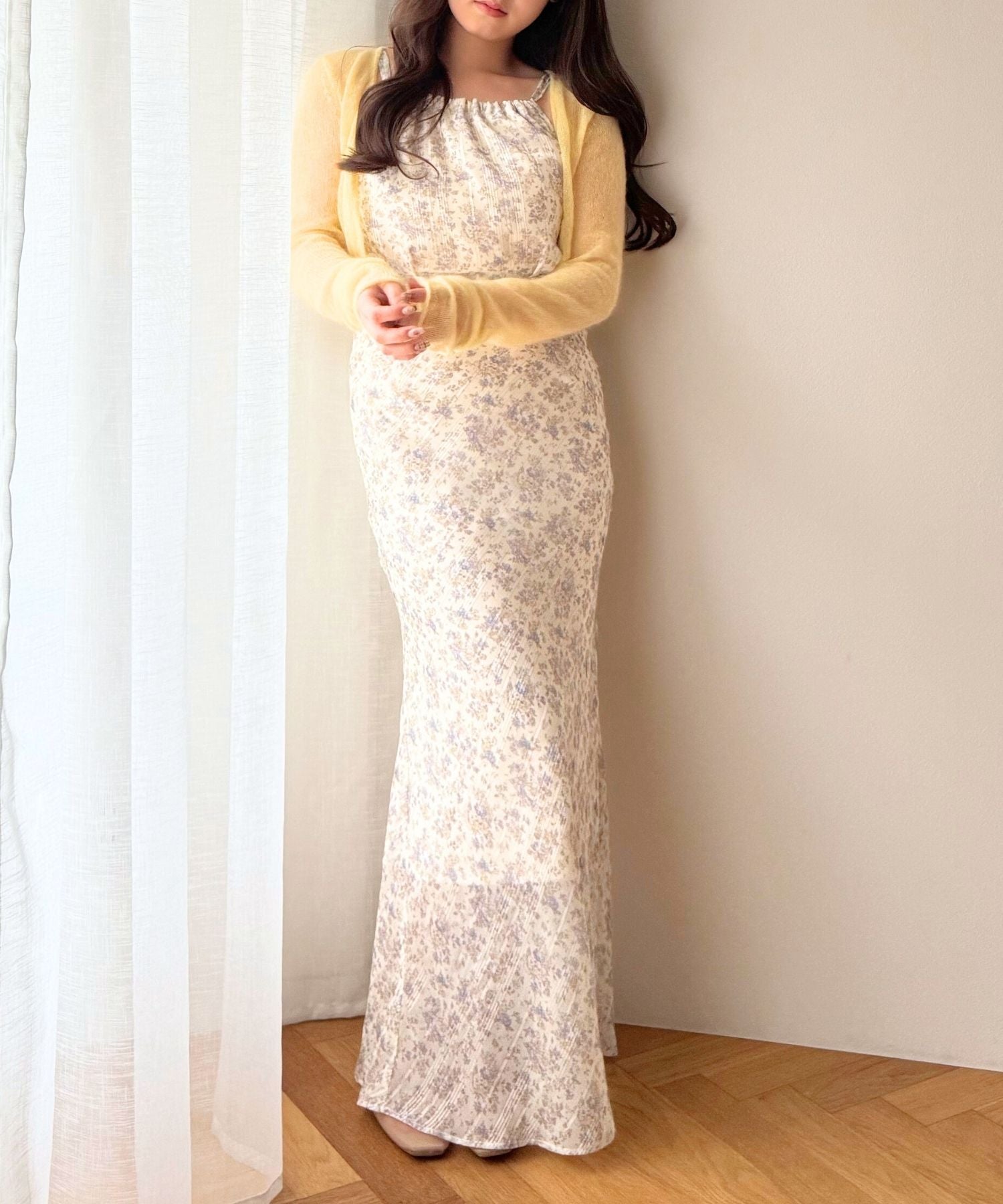 【予約】フルールラメシフォンキャミドレス