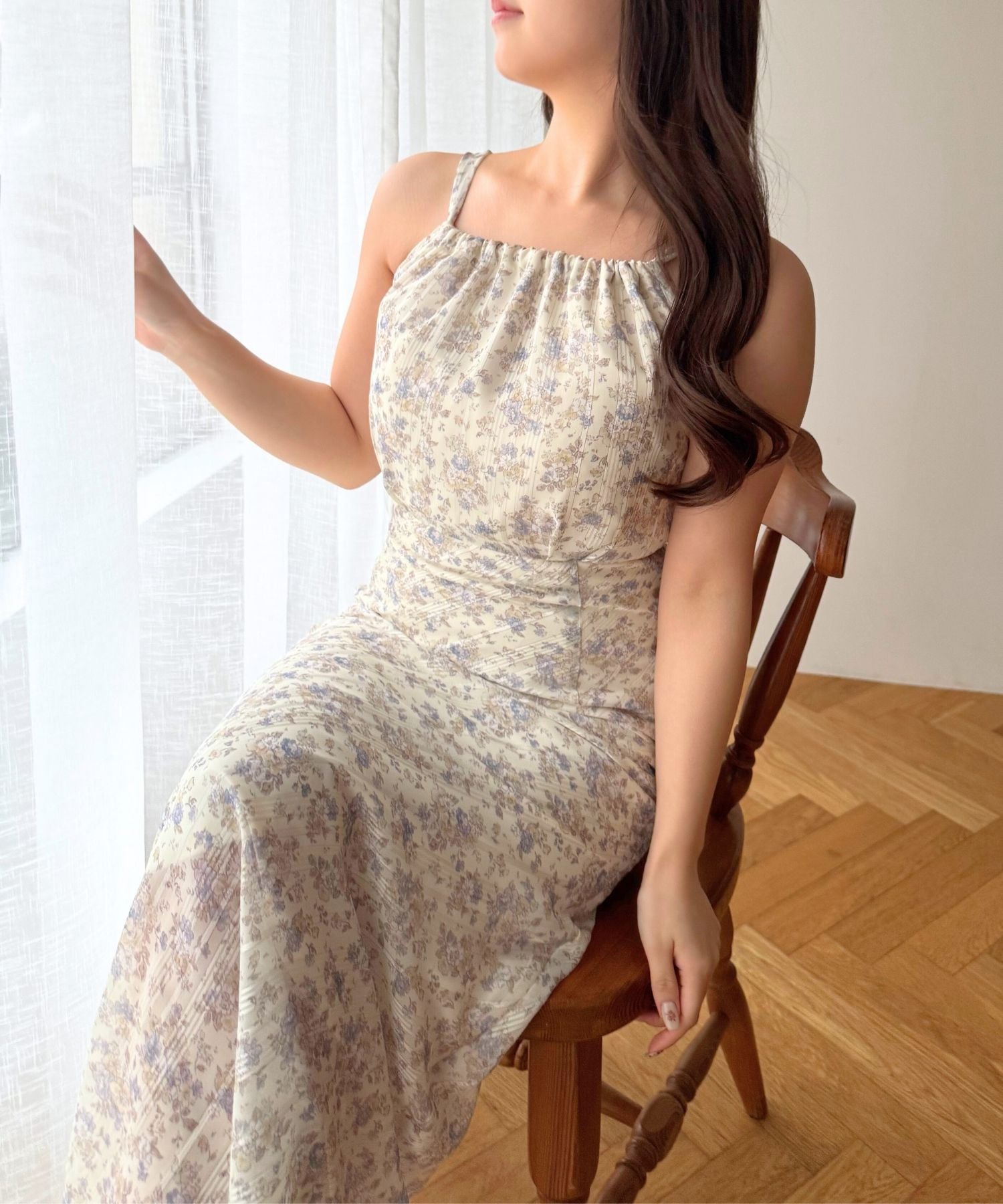 【予約】フルールラメシフォンキャミドレス