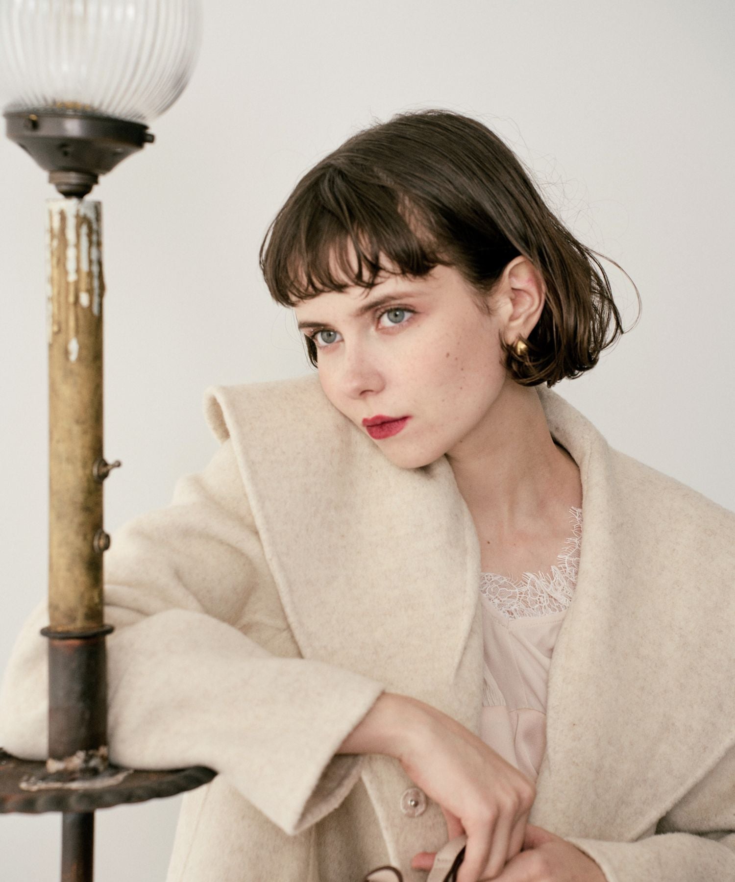 毛皮口袋喇叭外套