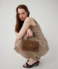 ギンガムチェックロングワンピース