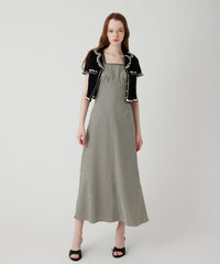 ギンガムチェックロングワンピース