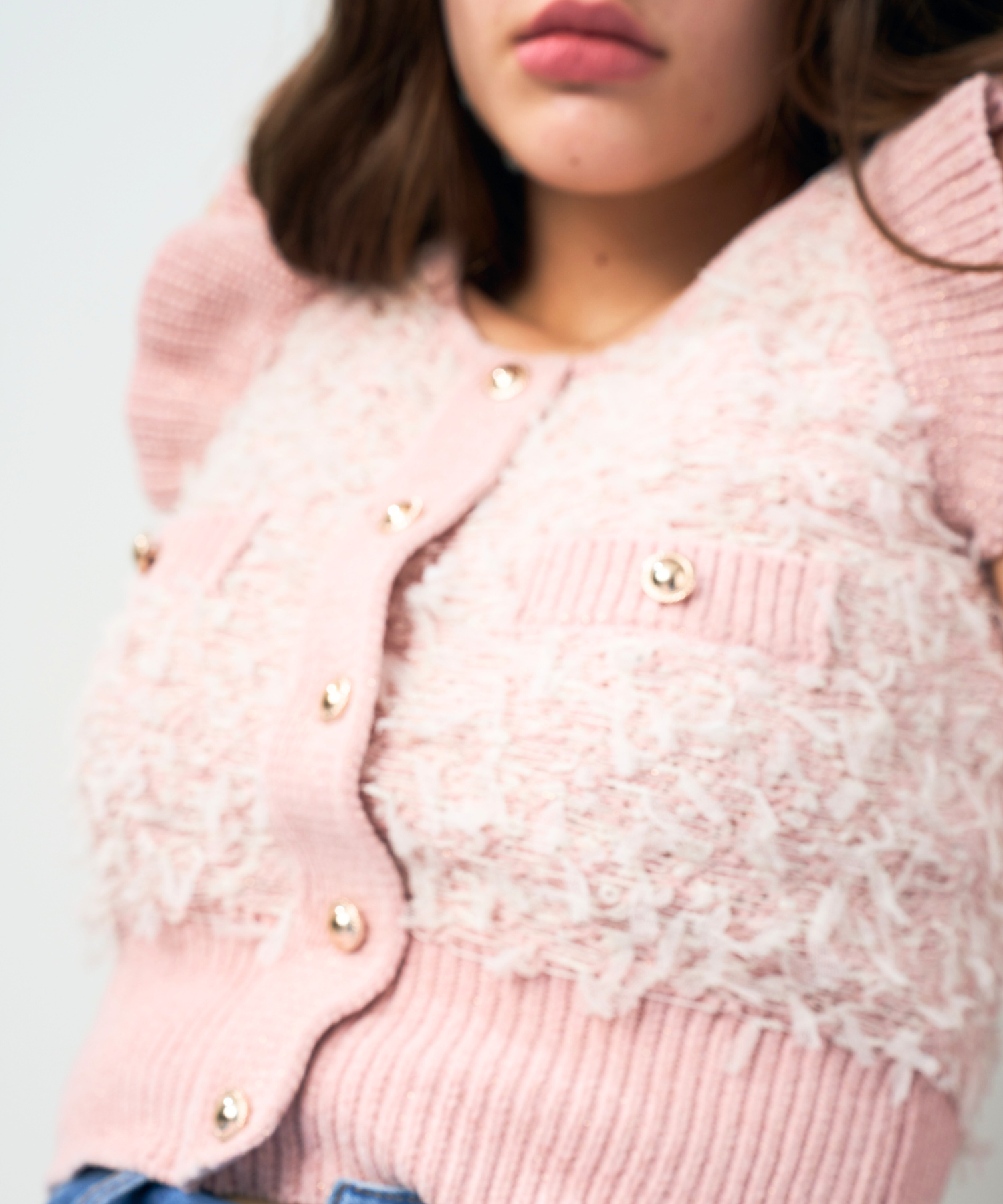 【預訂】絲帶流蘇荷葉邊針織