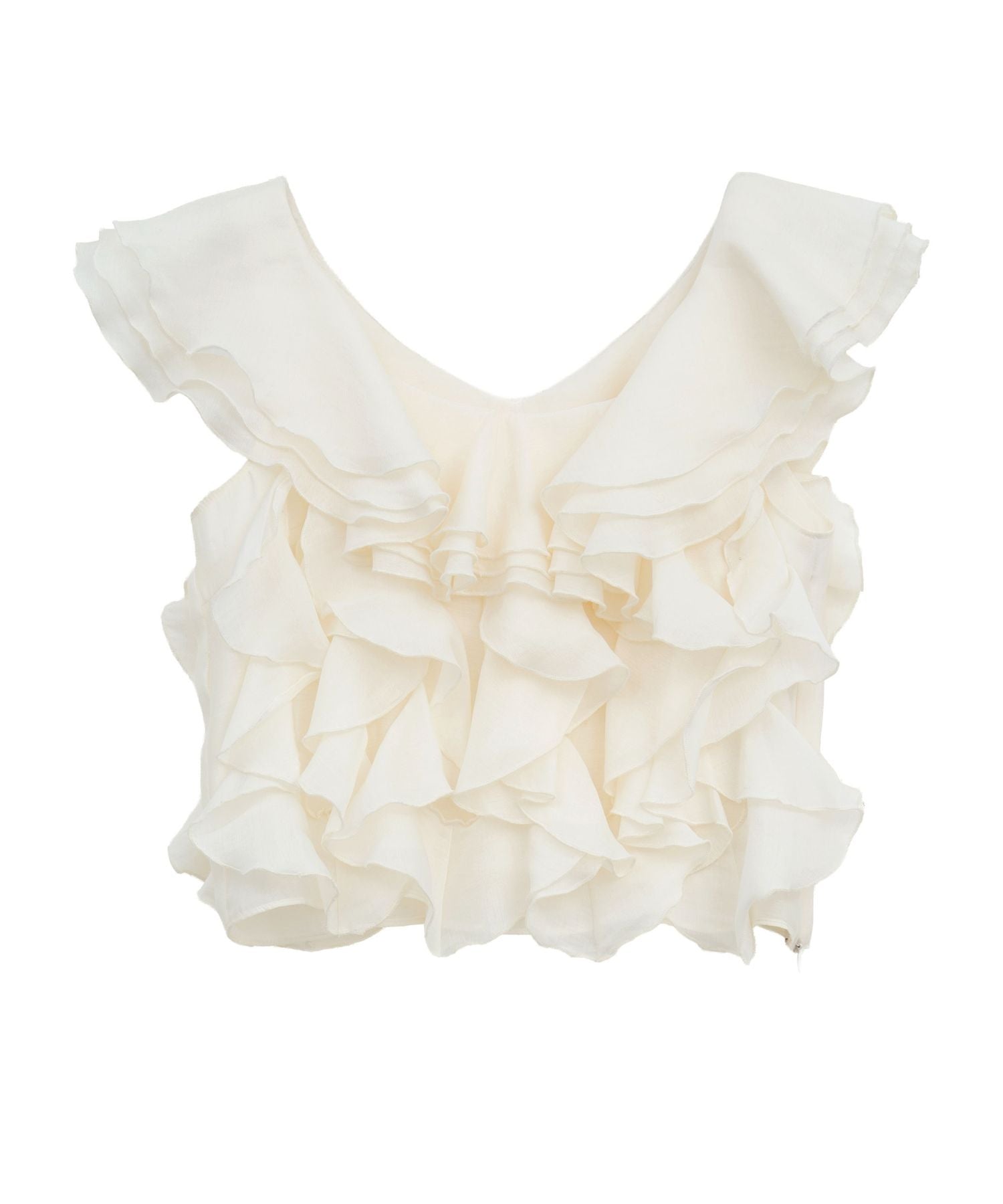 シアーフレアフリルブラウス