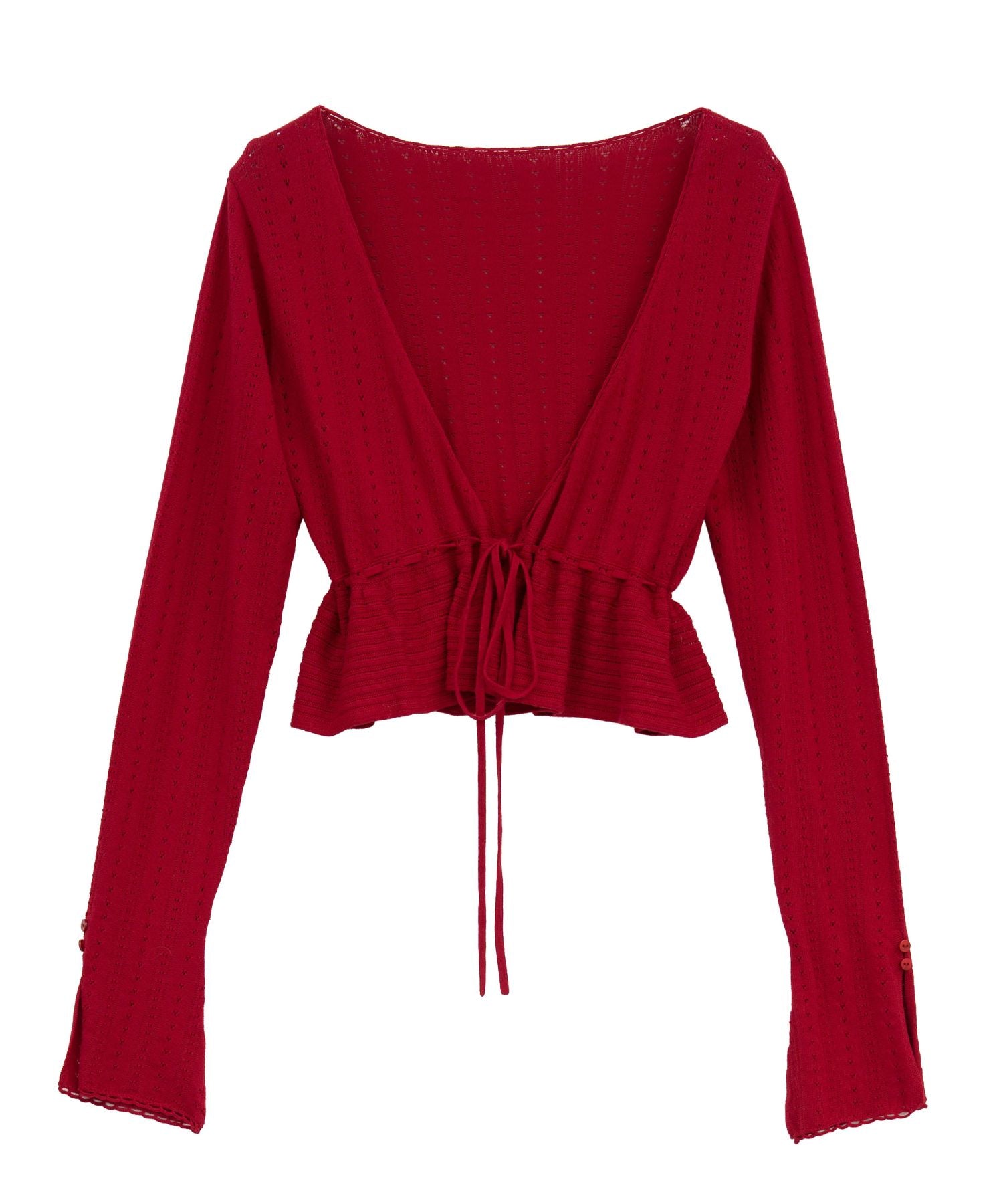 MIXパターンアイレットカーディガン