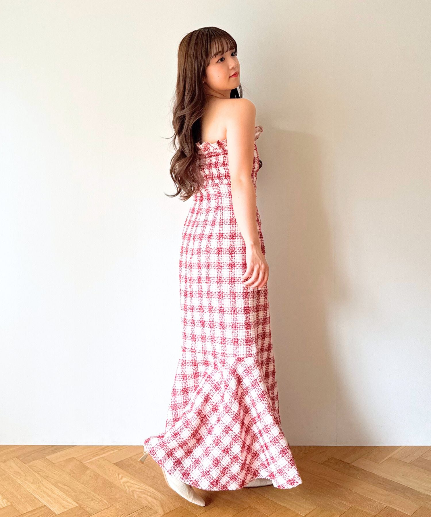 ループチェックマーメイドスカート