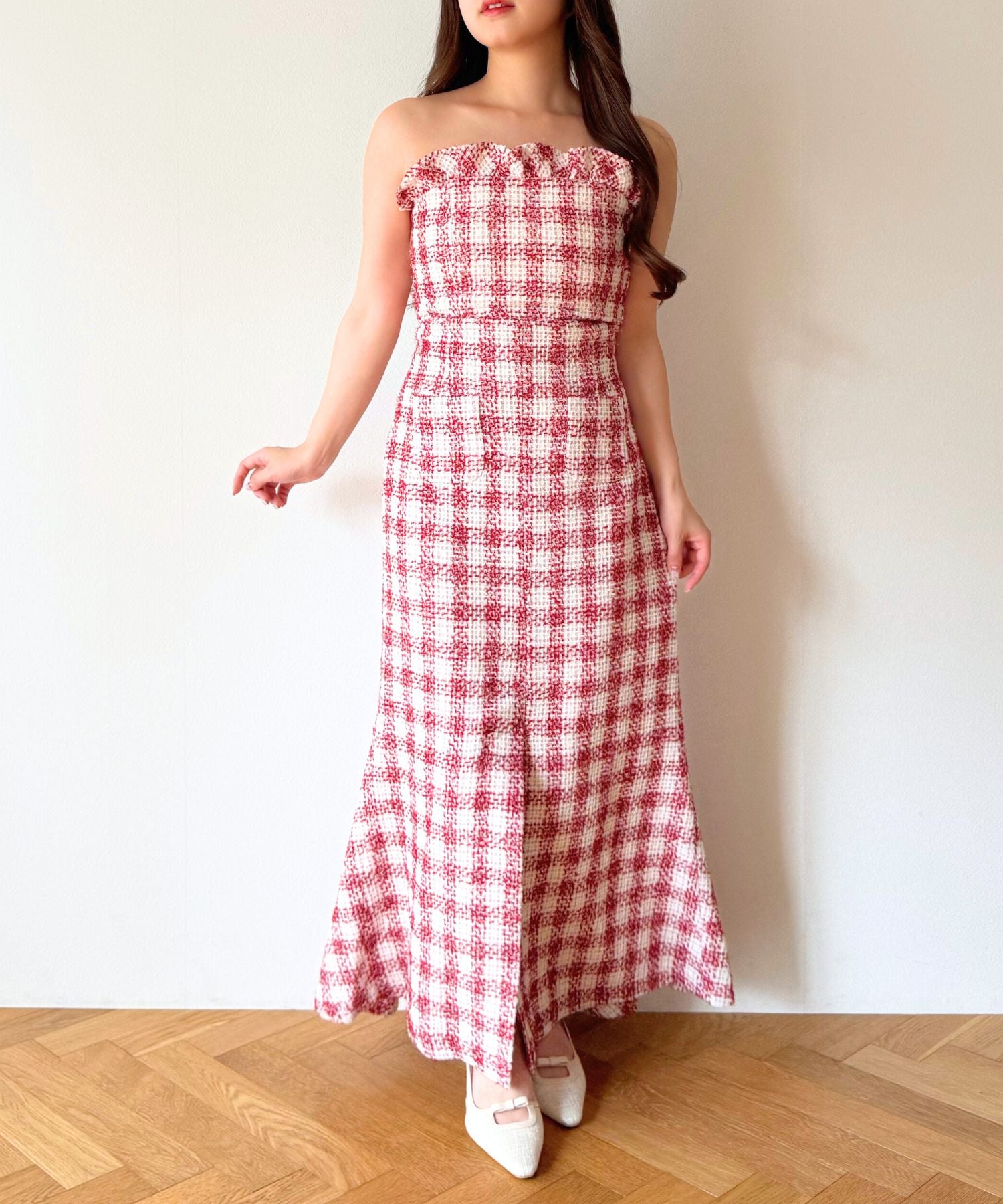 ループチェックマーメイドスカート