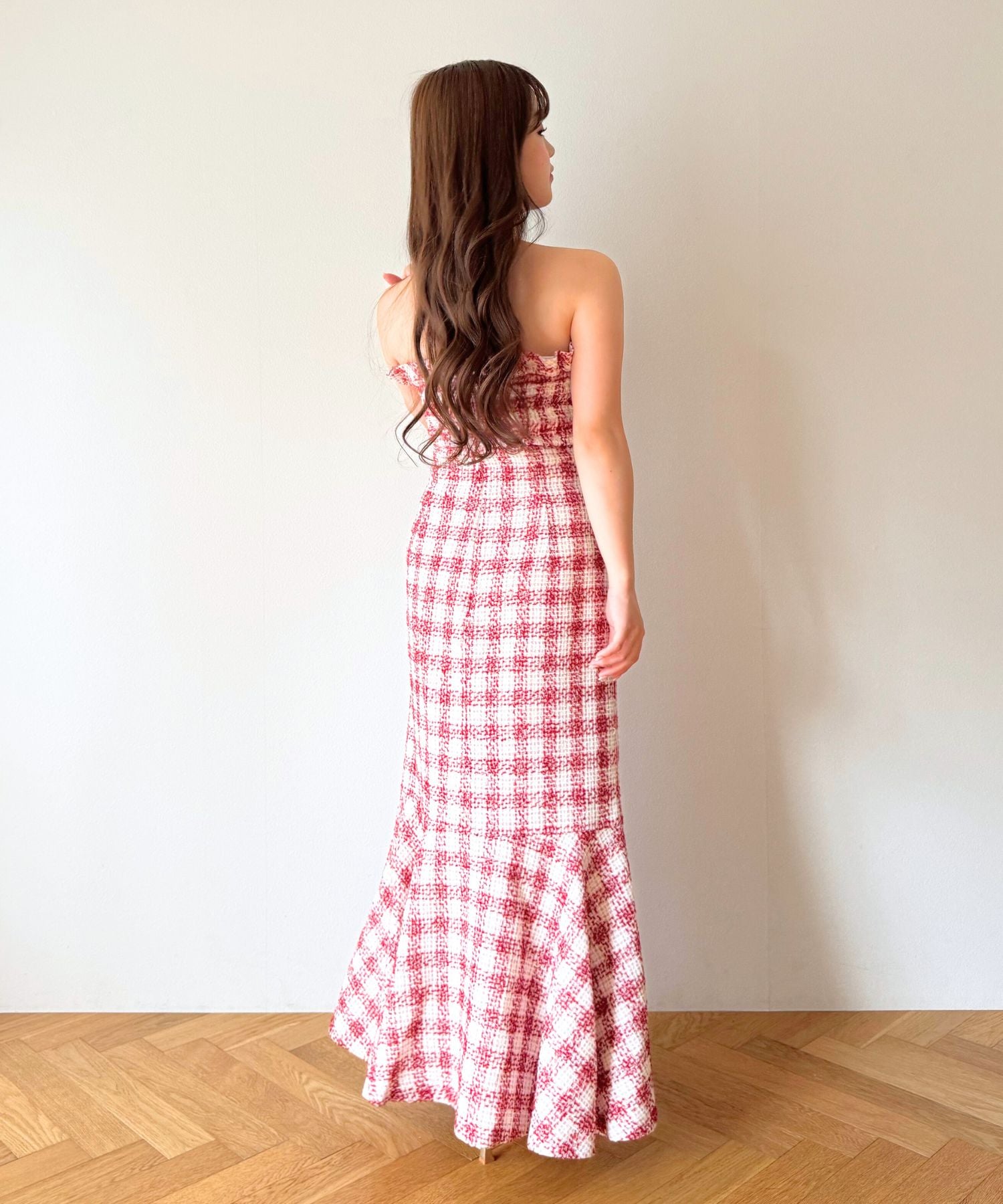 ループチェックマーメイドスカート