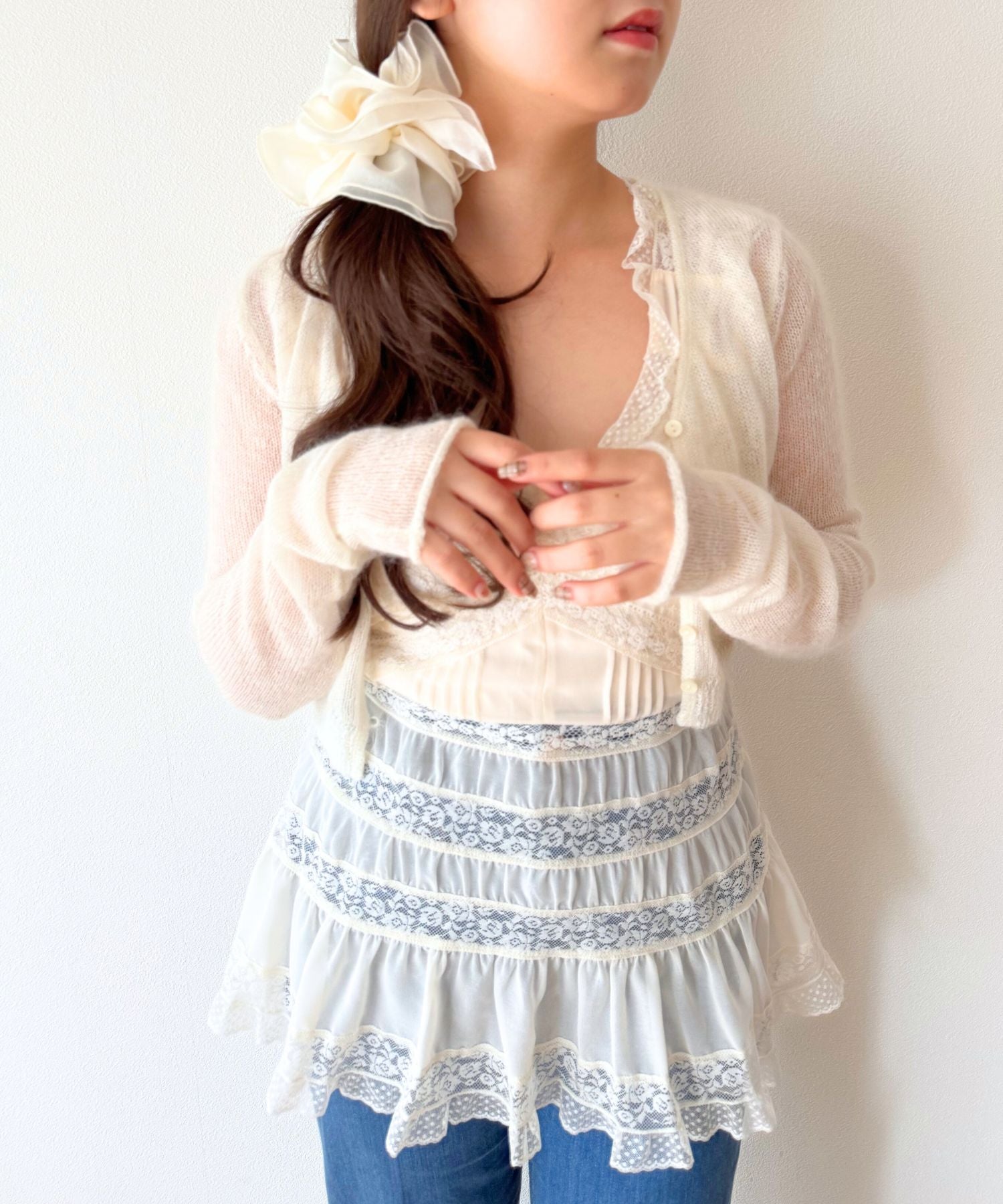 レースMIXバリエブラウス