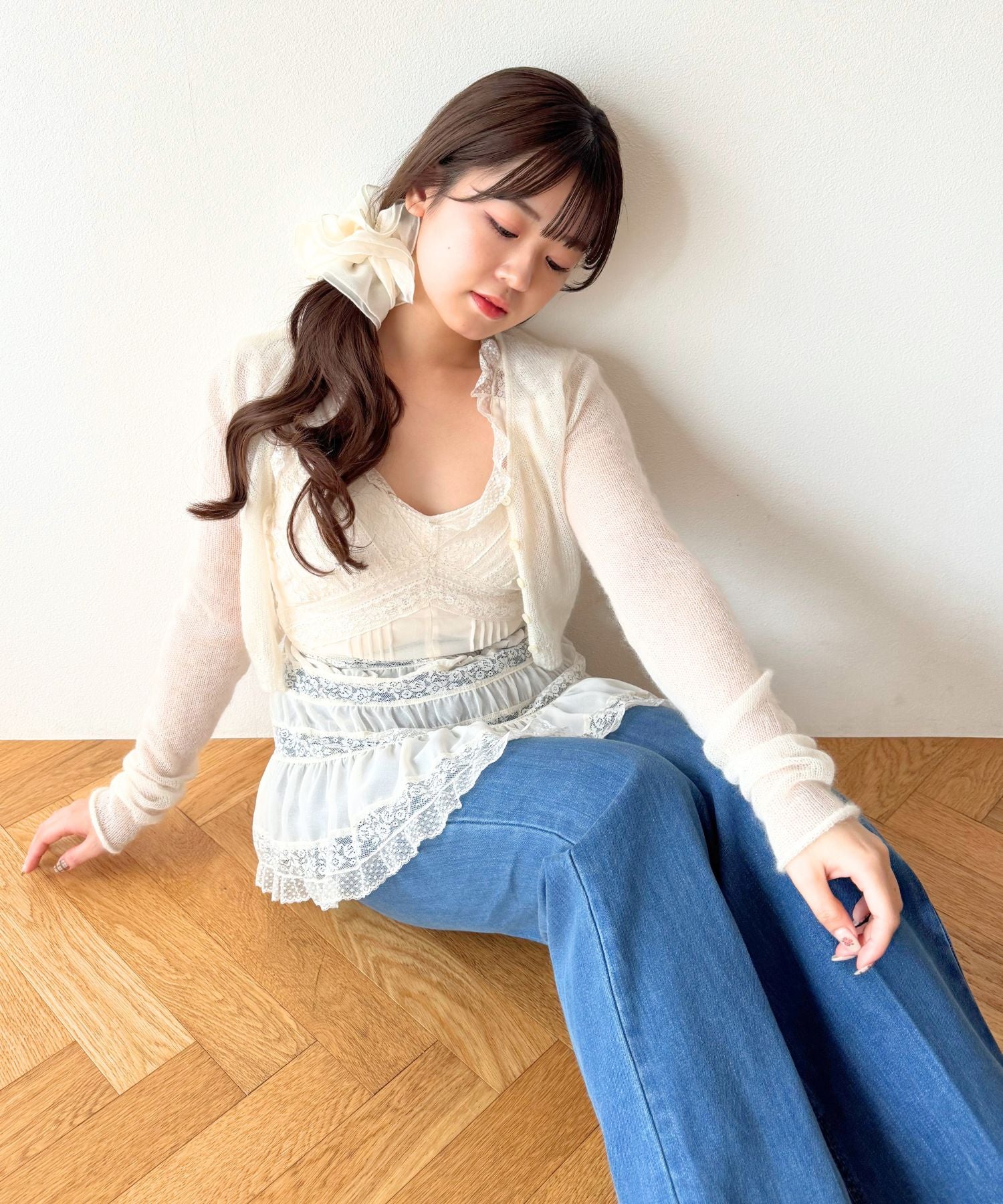 レースMIXバリエブラウス