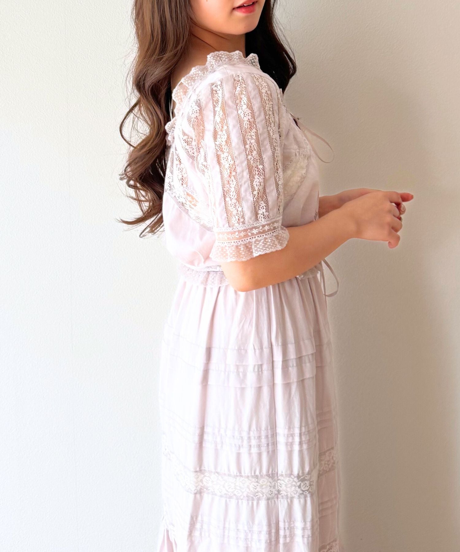 レースMIXヴィクトリアンブラウス