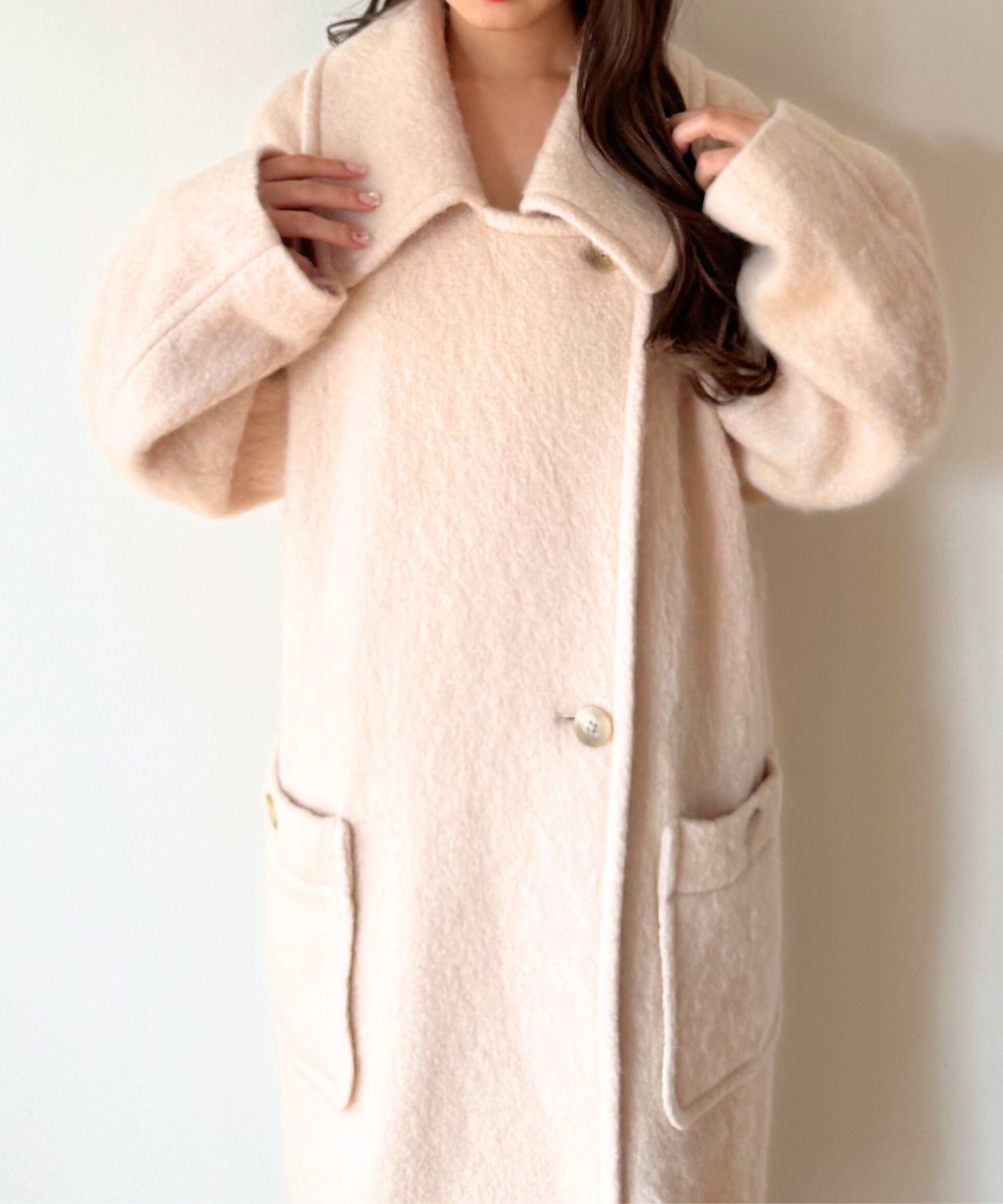 モヘヤシャギーステンカラーコート