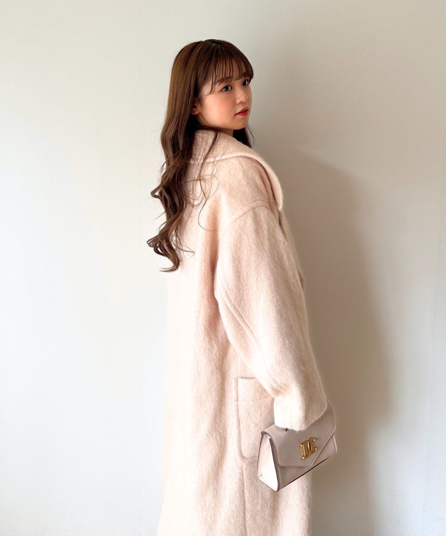 モヘヤシャギーステンカラーコート