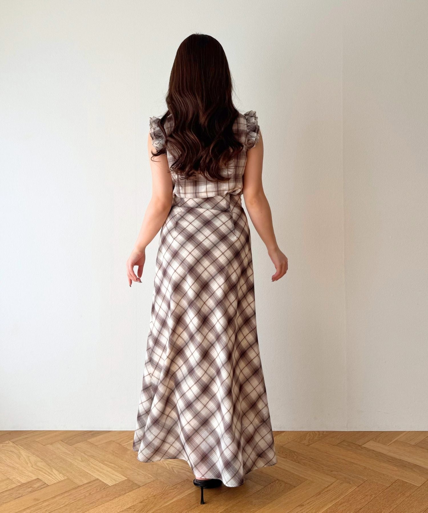 【予約】シアーチェックバイヤススカート