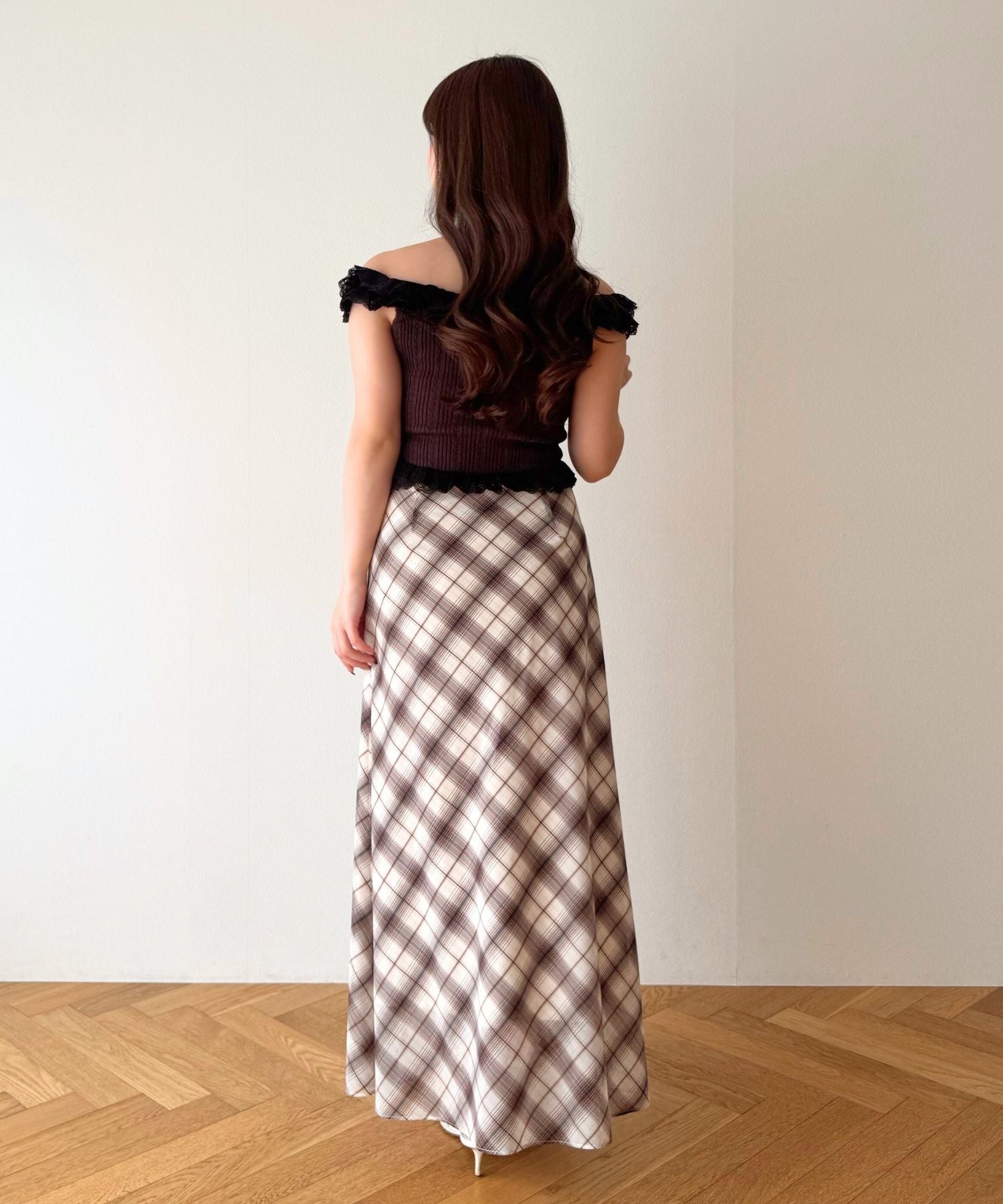 【予約】シアーチェックバイヤススカート