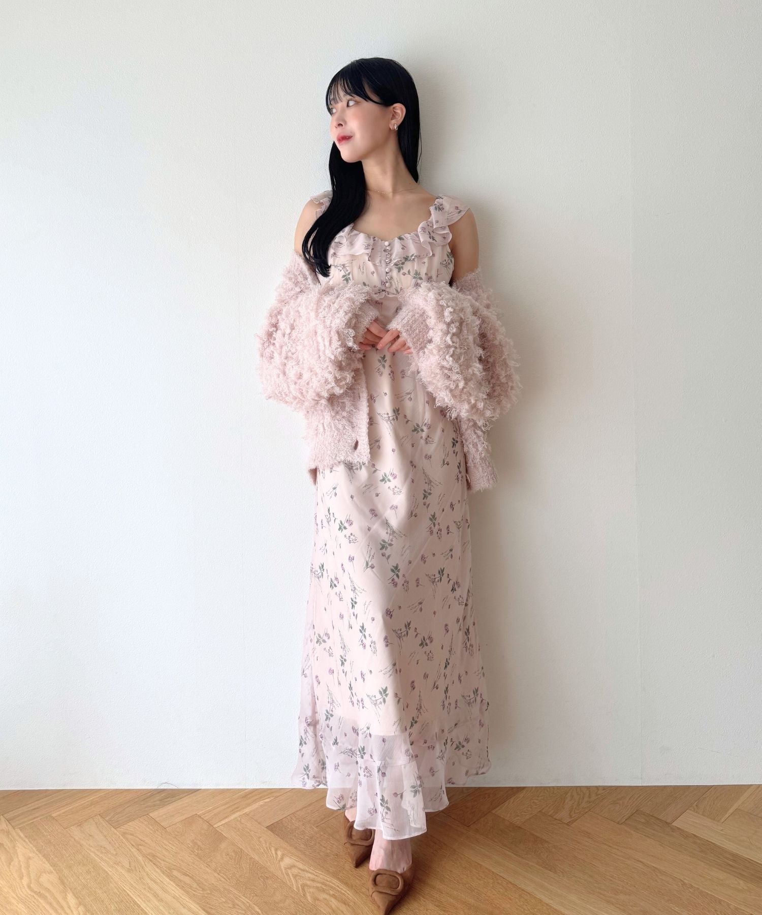 シアーシフォンフラワーワンピース