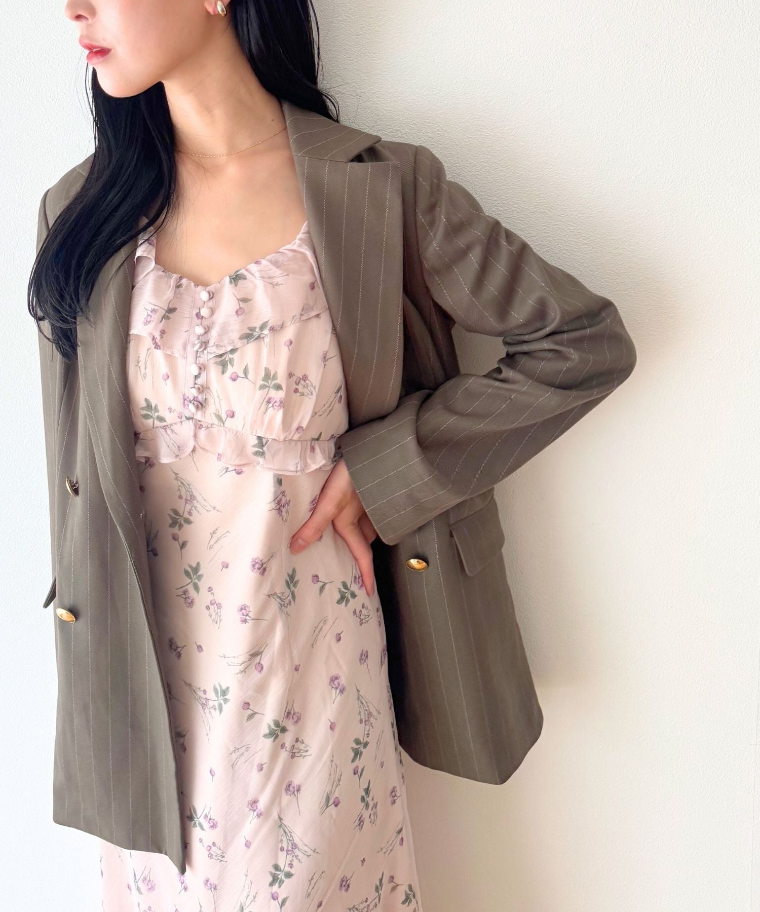 シアーシフォンフラワーワンピース