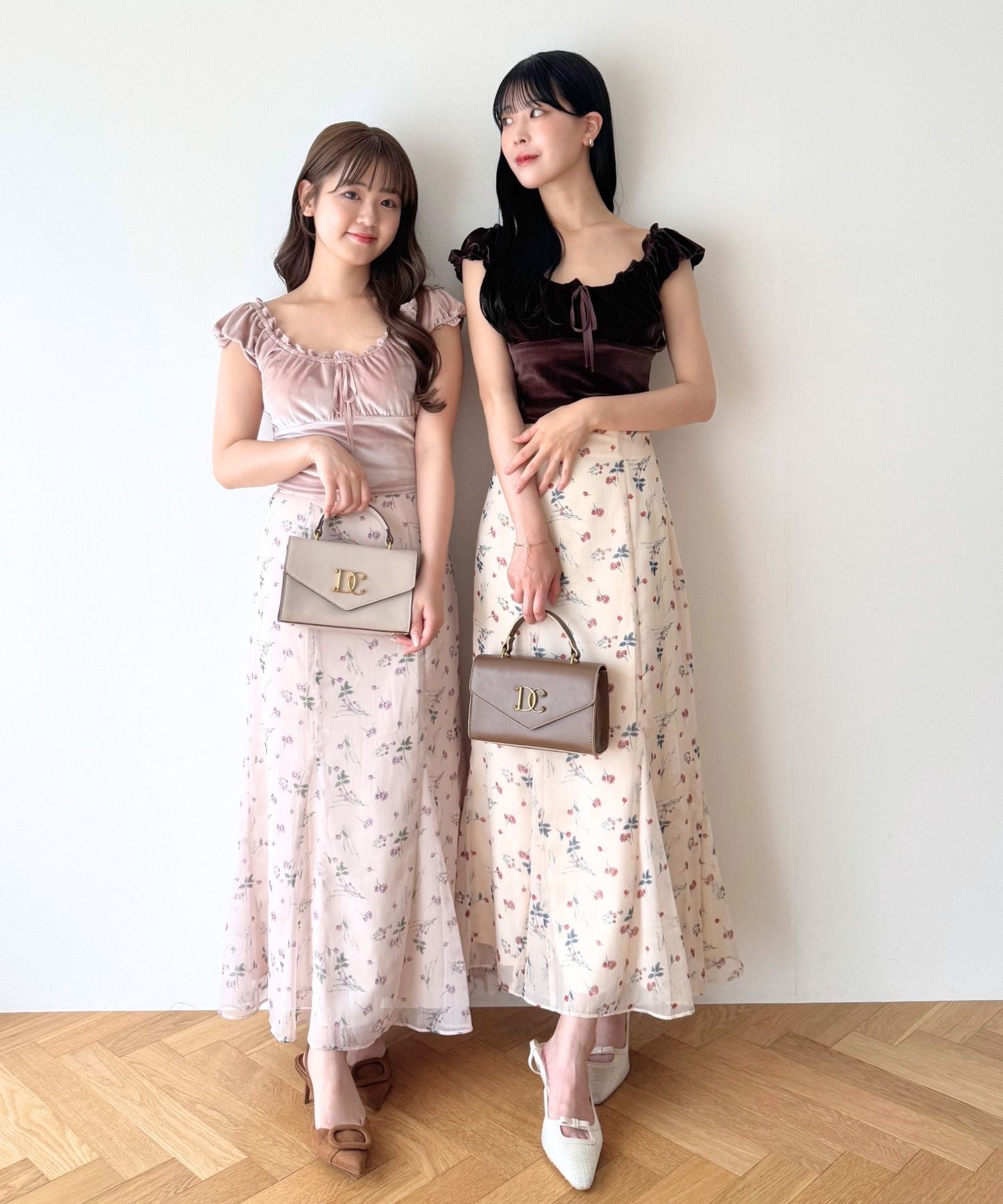 シアーシフォンフラワースカート