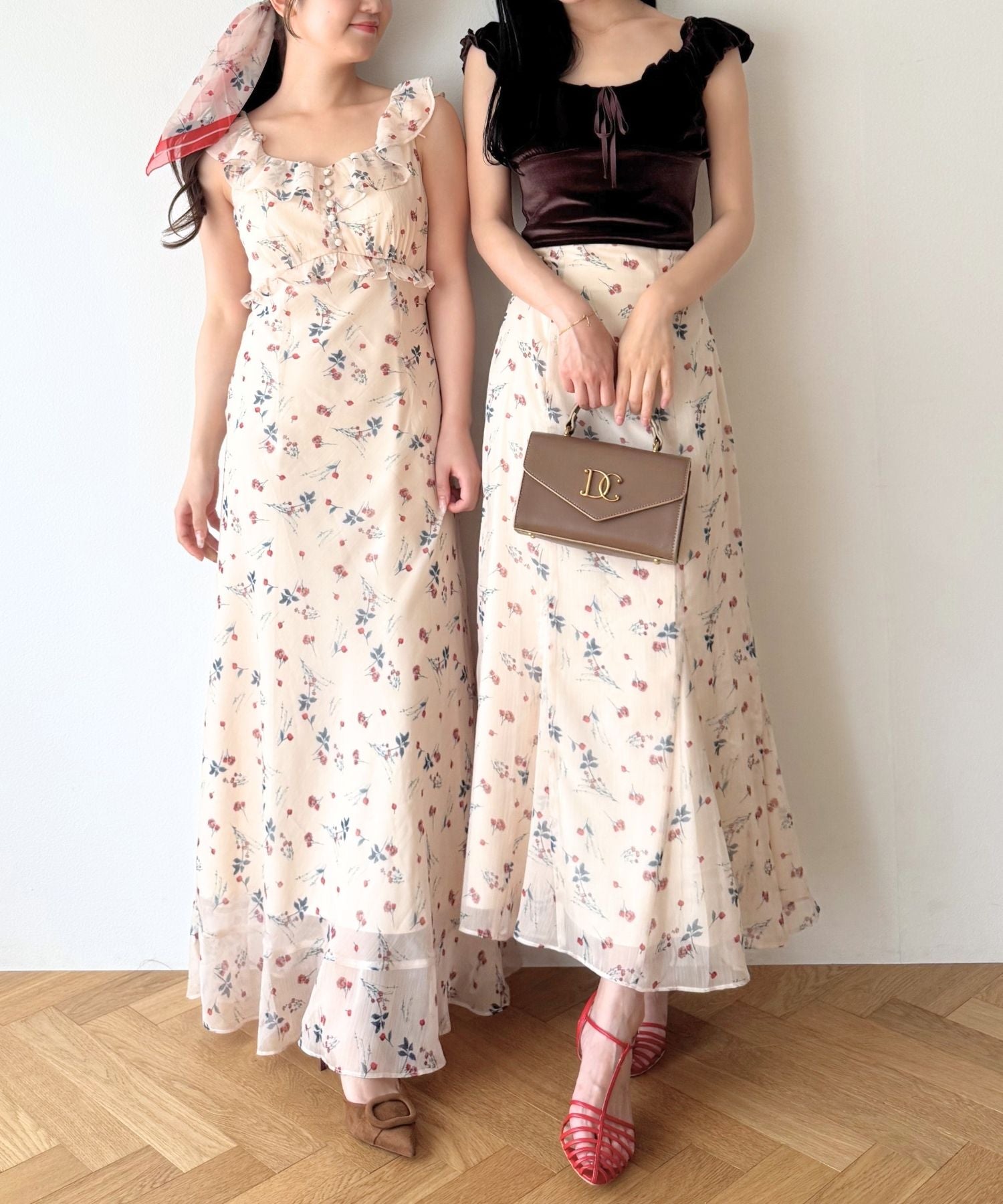 シアーシフォンフラワースカート