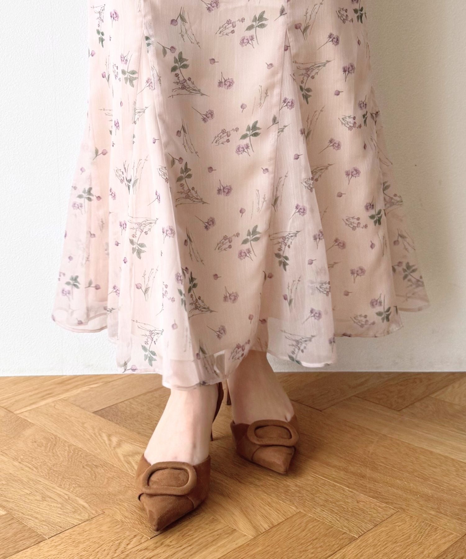 シアーシフォンフラワースカート