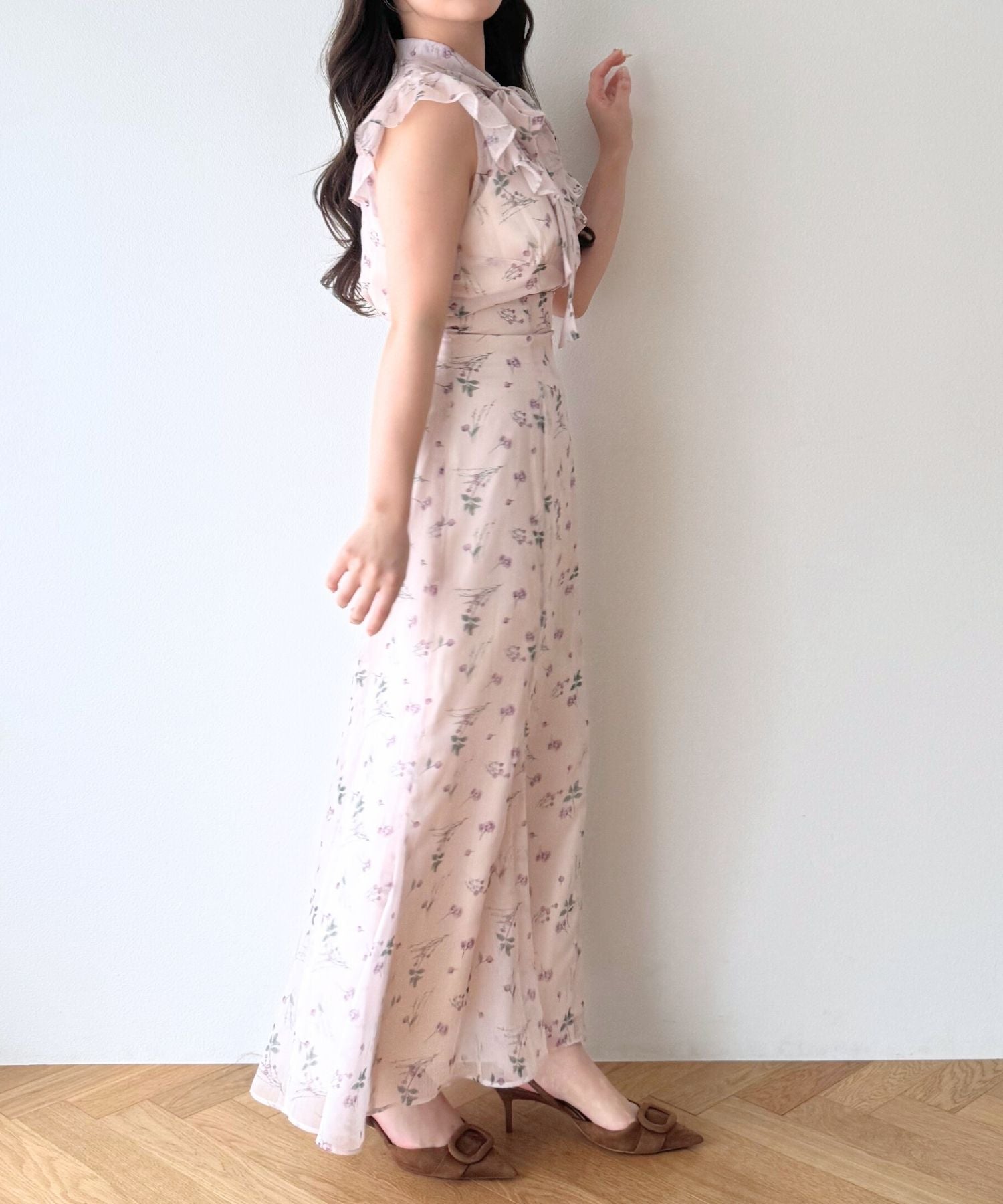 シアーシフォンフラワースカート