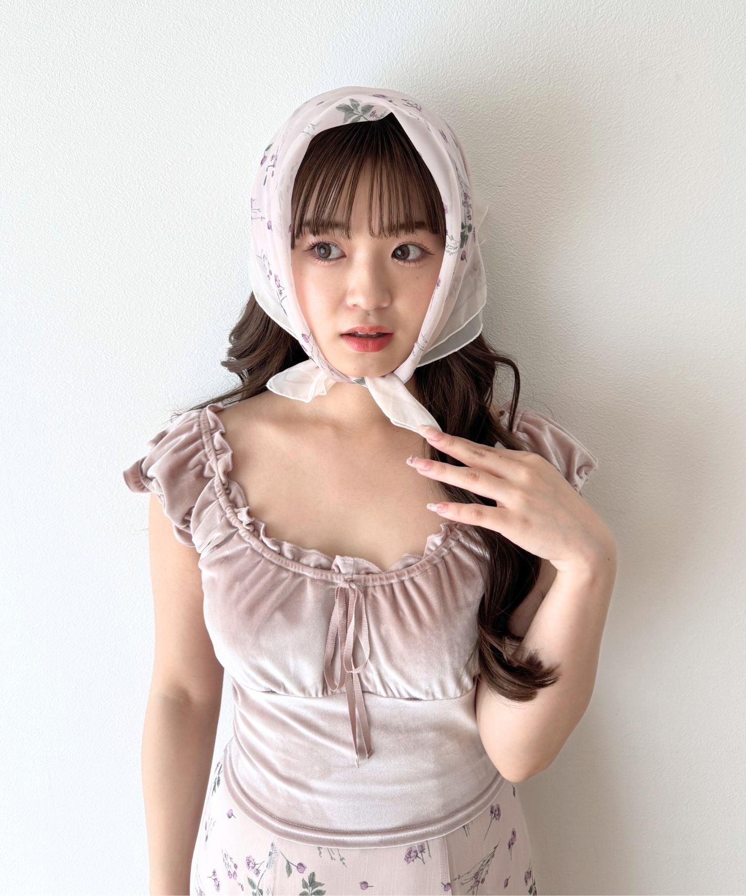 シアーシフォンフラワースカーフ